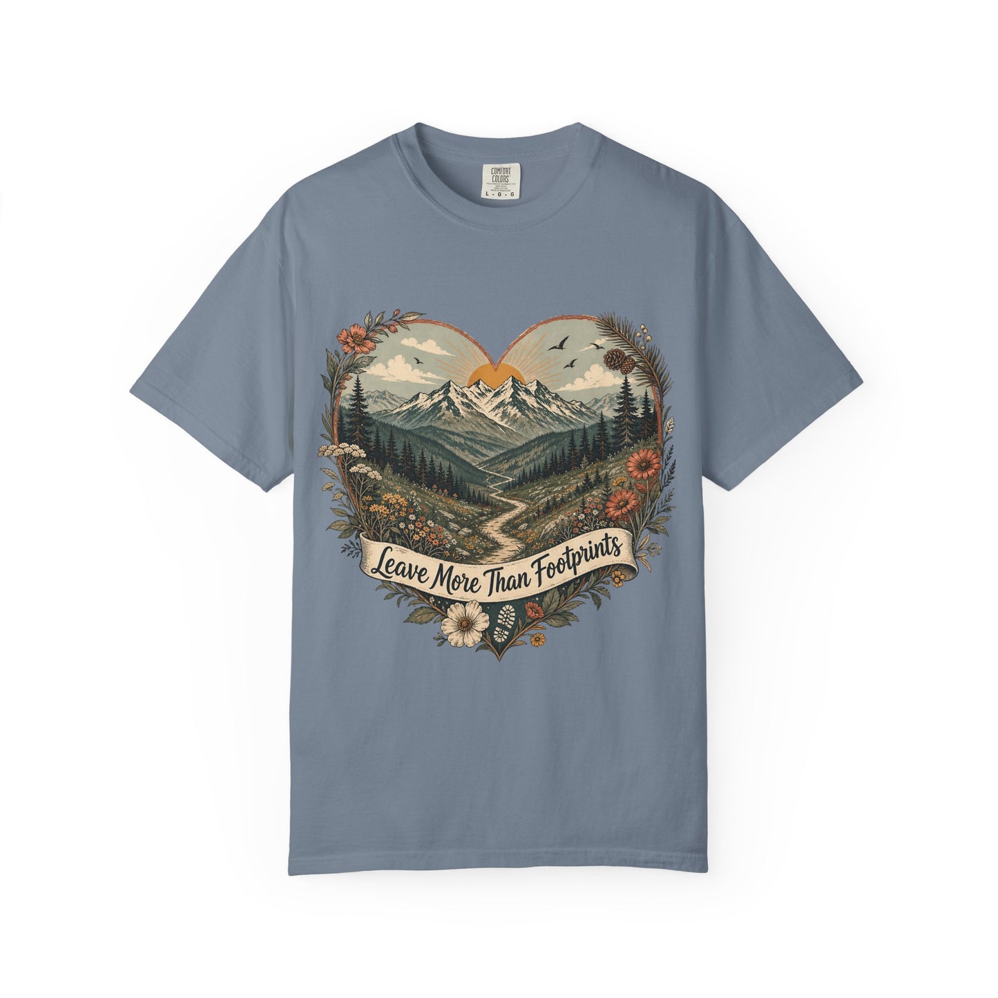 Hiker Graphic Tee — "She Follows the Long Light" Mountain Adventure T-Shirt