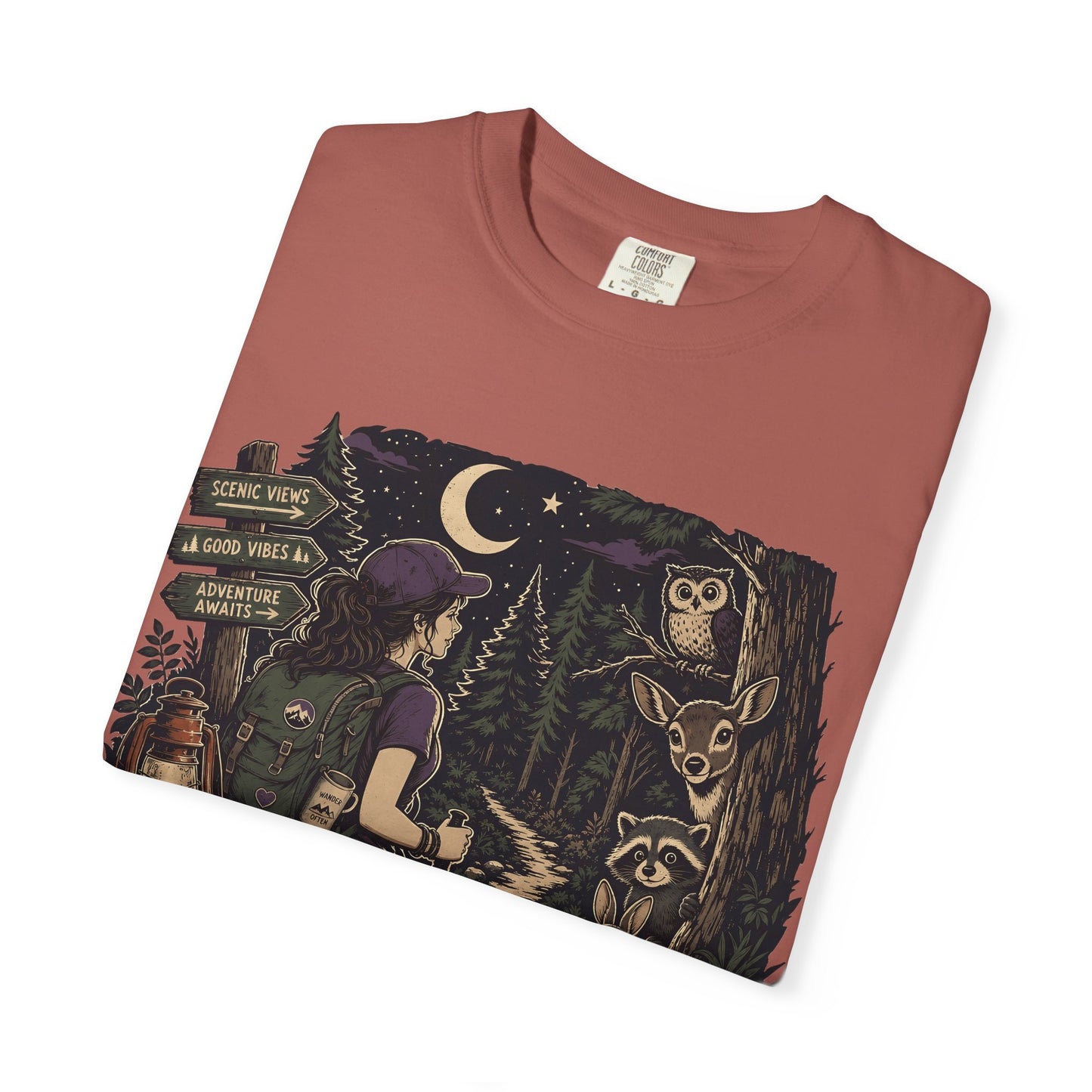 Night Trail Visitor T-Shirt — "Just Passing Through Your Neighborhood" Hiker Tee