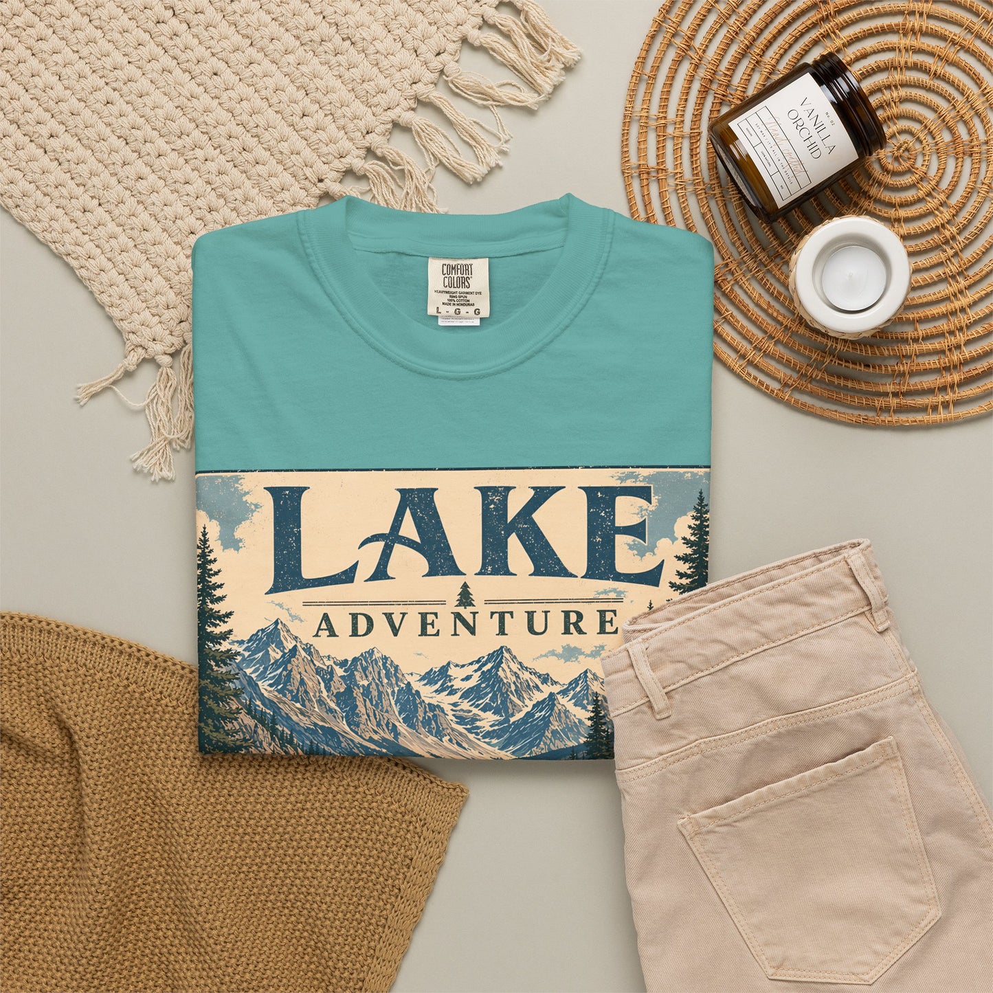 Lake Adventure T-Shirt — Vintage Mountain & Canoe Outdoor Tee