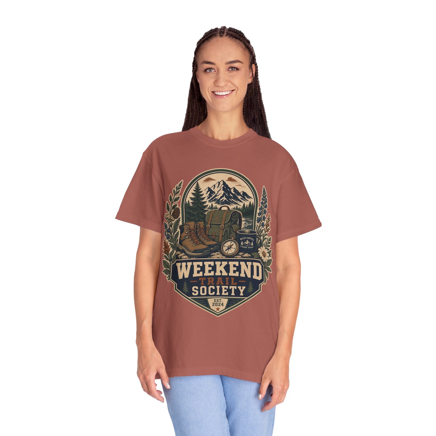 Weekend Trail Society T-Shirt — Vintage Outdoor Hiking & Camping Graphic Tee