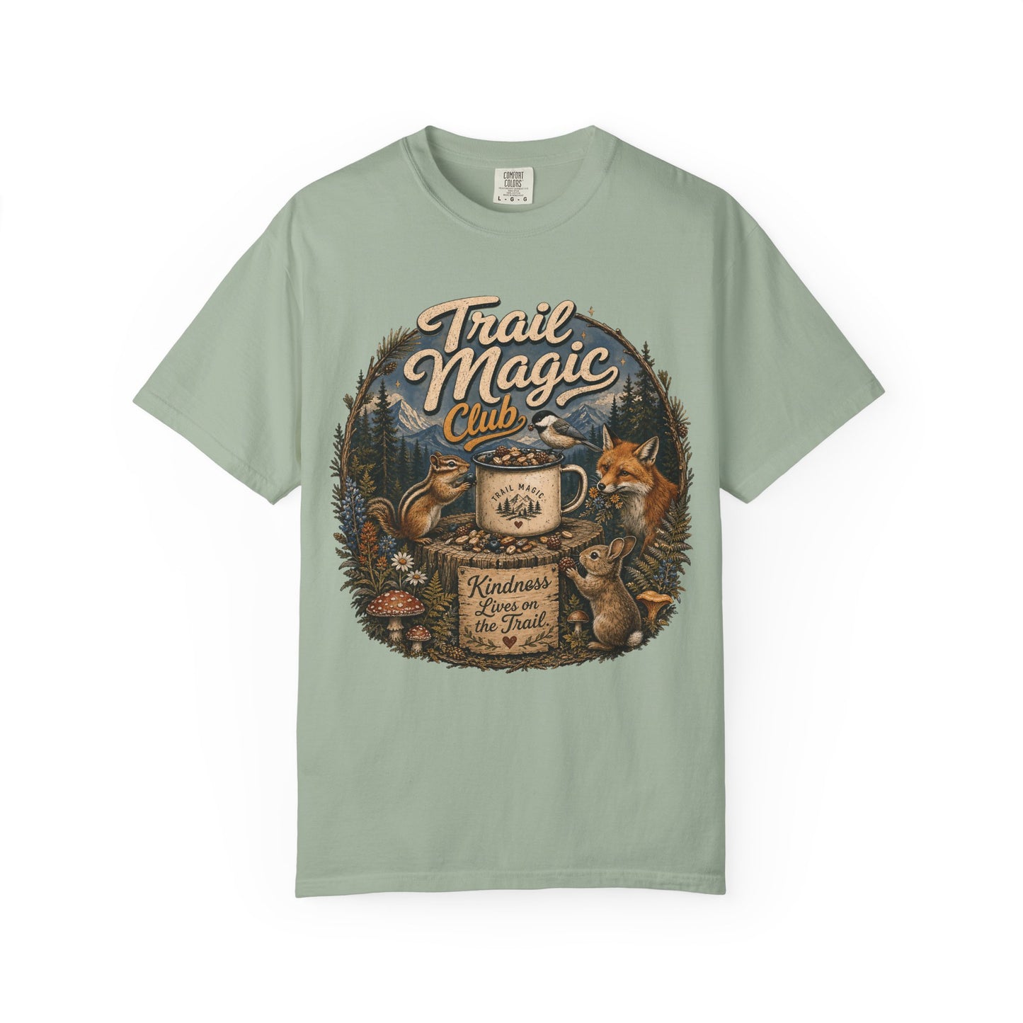 Trail Magic Club T-Shirt — Woodland Fox & Wildlife Coffee Camp Tee