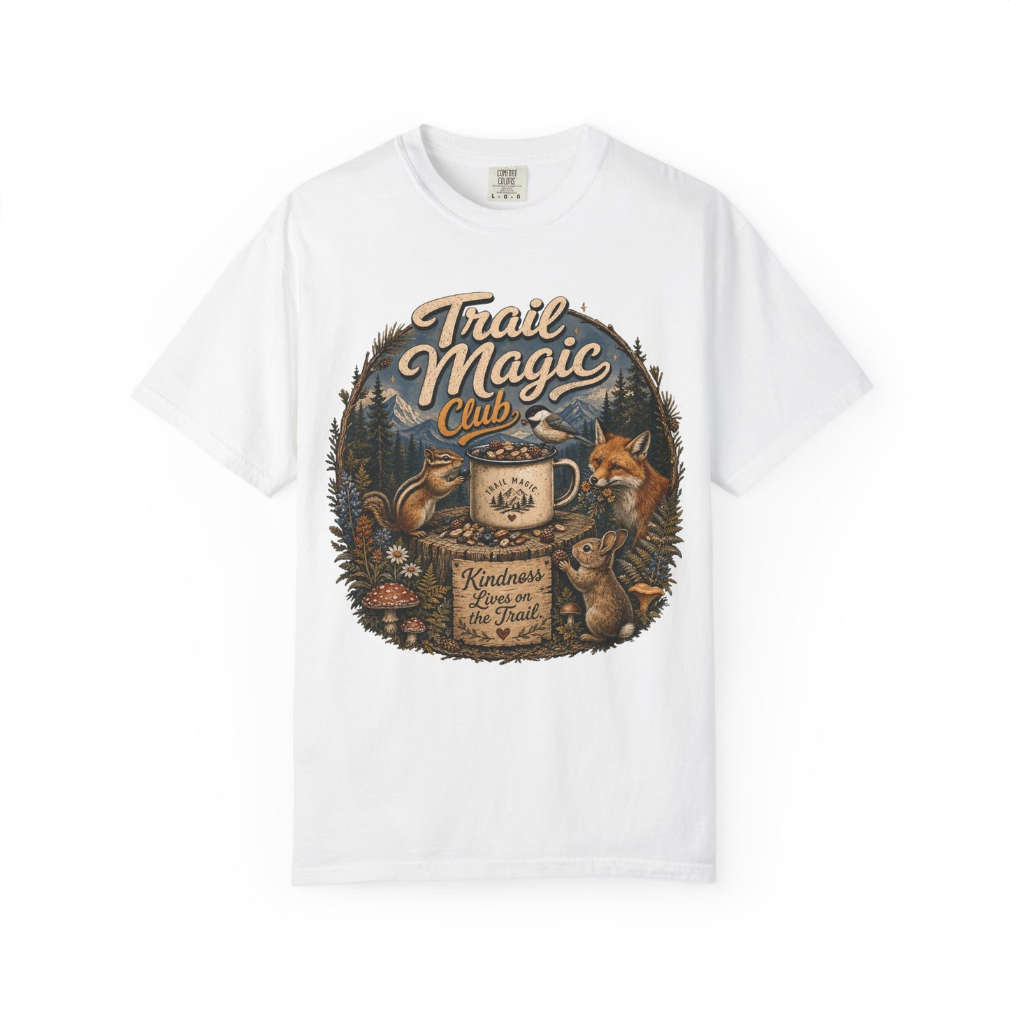 Trail Magic Club T-Shirt — Woodland Fox & Wildlife Coffee Camp Tee