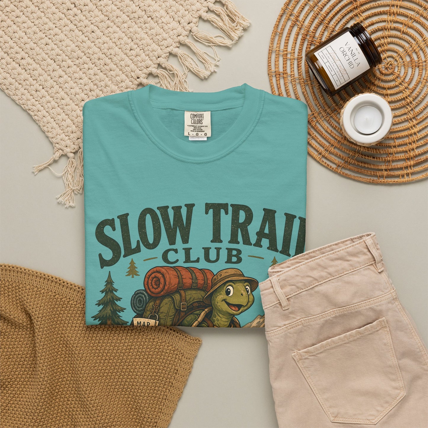 Slow Trail Club T-Shirt — “Still Getting There” Hiking Turtle Graphic Tee
