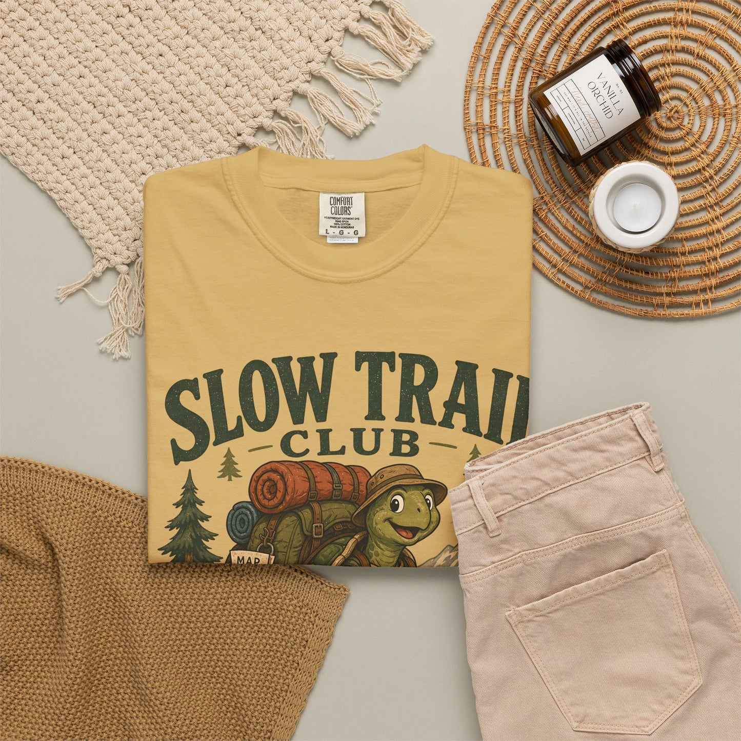 Slow Trail Club T-Shirt — “Still Getting There” Hiking Turtle Graphic Tee