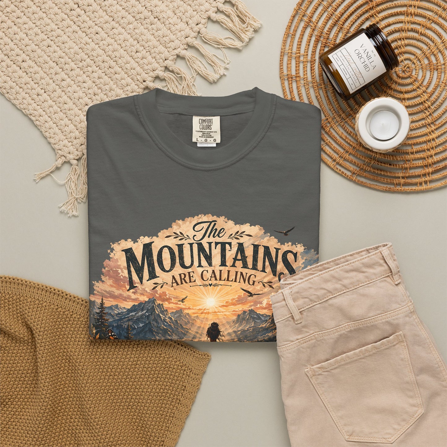 Mountain Meditation T‑Shirt — "The Mountains Are Calling, My Time of Peace"