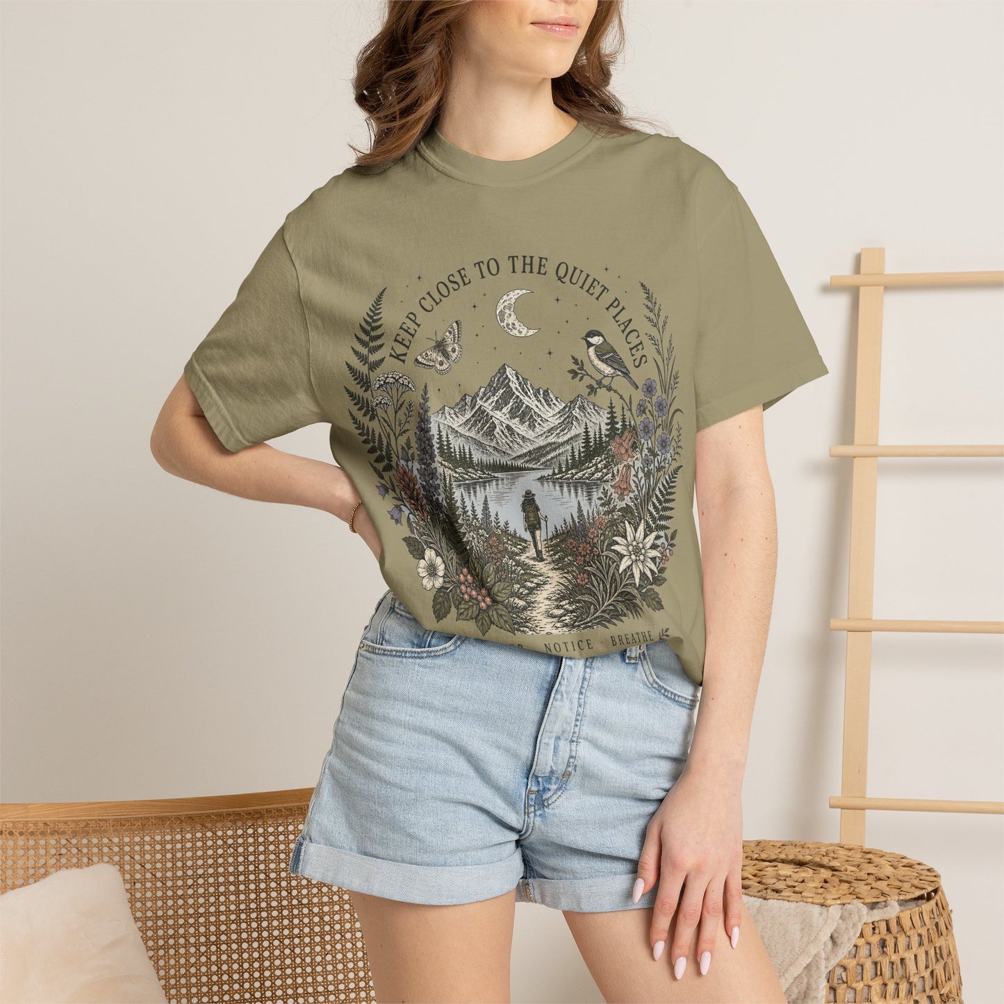 Nature Scene T-Shirt — "Keep Close to the Quiet Places" Graphic Tee