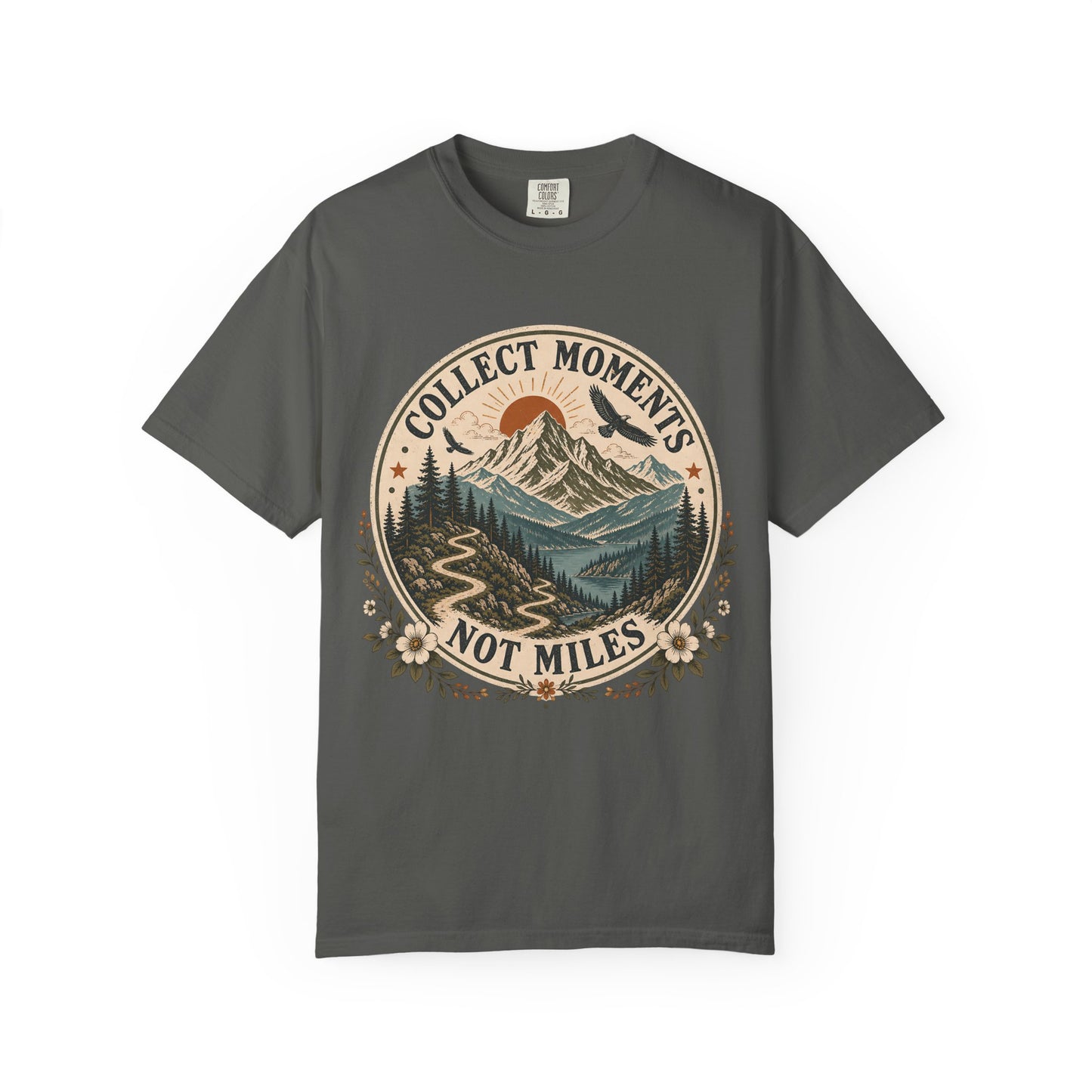 Collect Moments Not Miles T-Shirt — Vintage Mountain Adventure Tee