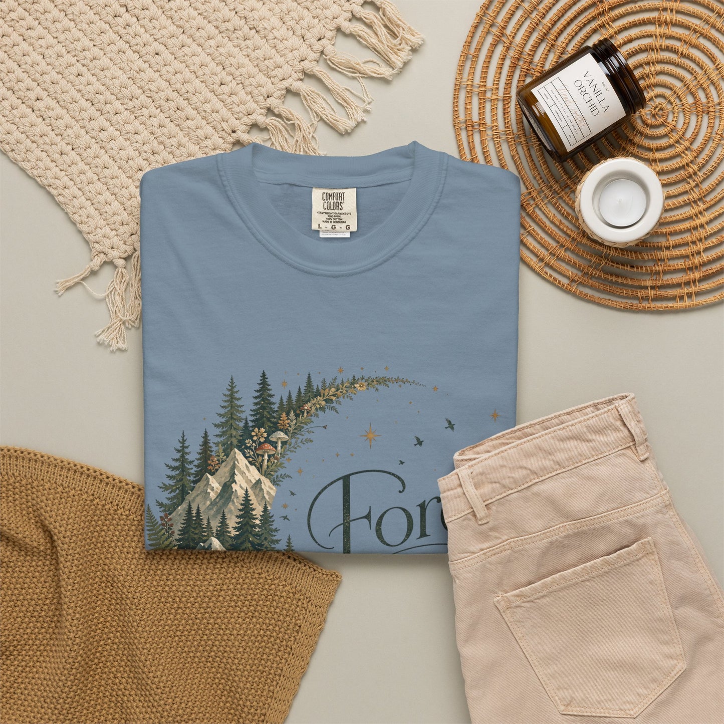 Forest Soul T‑Shirt — Crescent Moon Woodland Graphic Tee