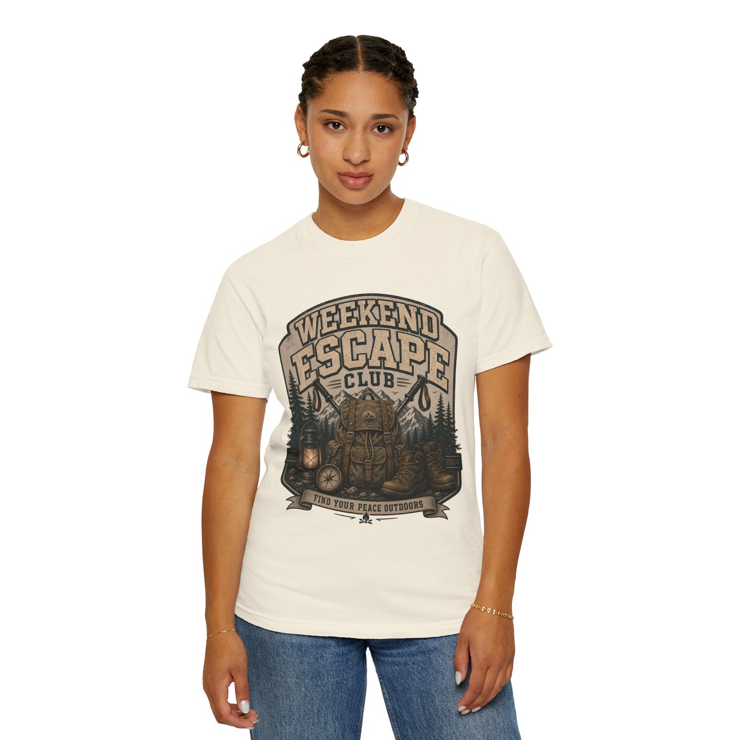 Weekend Escape Club T-Shirt — Outdoor Camping Adventure Graphic Tee