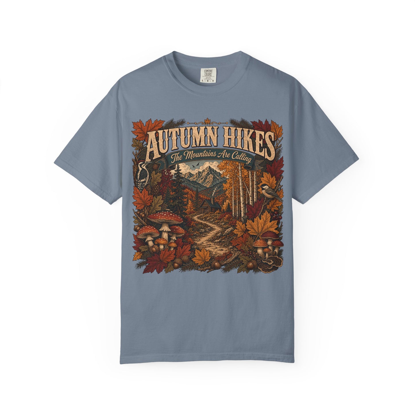 Autumn Hikes T-Shirt — Scenic Cabin Trail Fall Hiking Tee