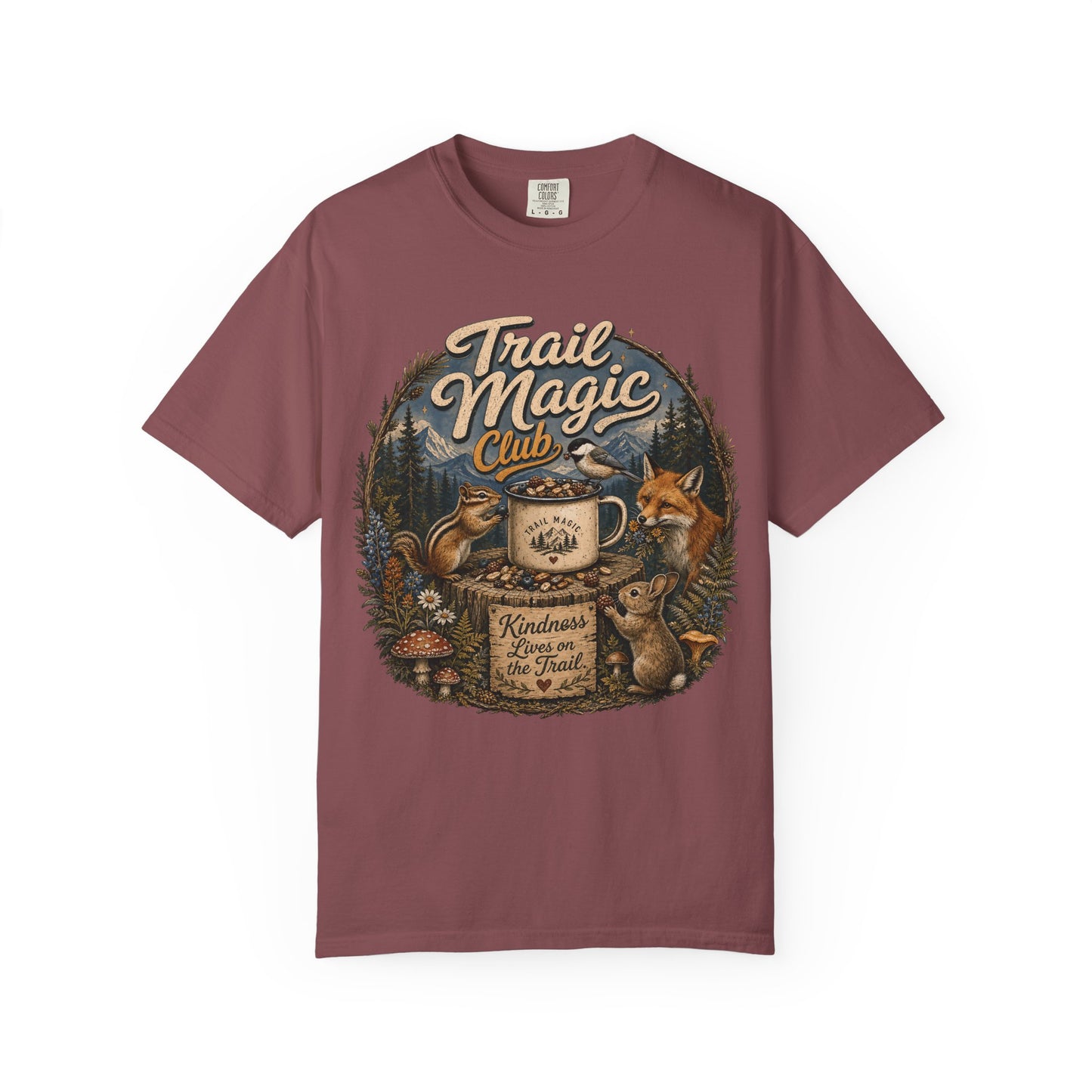 Trail Magic Club T-Shirt — Woodland Fox & Wildlife Coffee Camp Tee