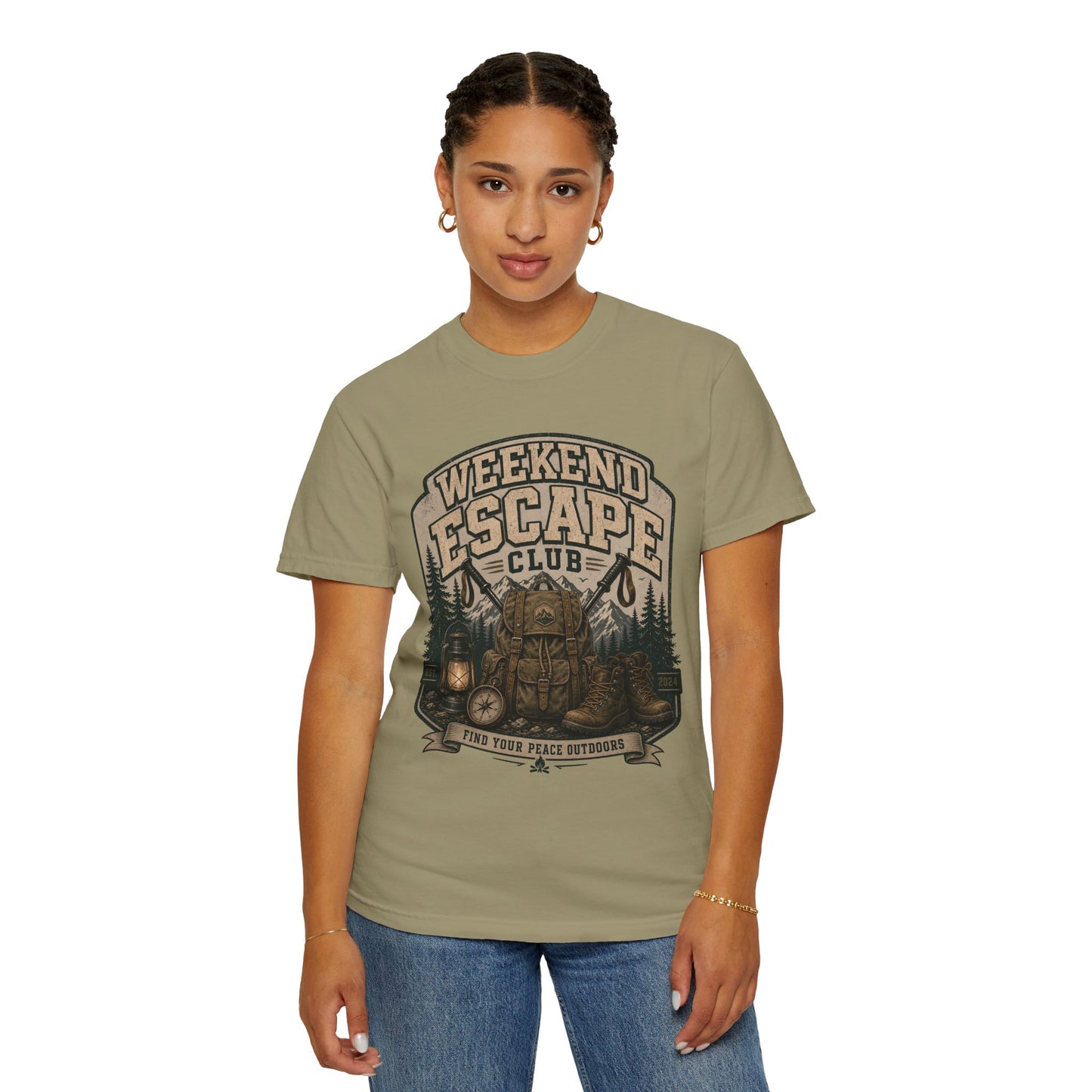 Weekend Escape Club T-Shirt — Outdoor Camping Adventure Graphic Tee