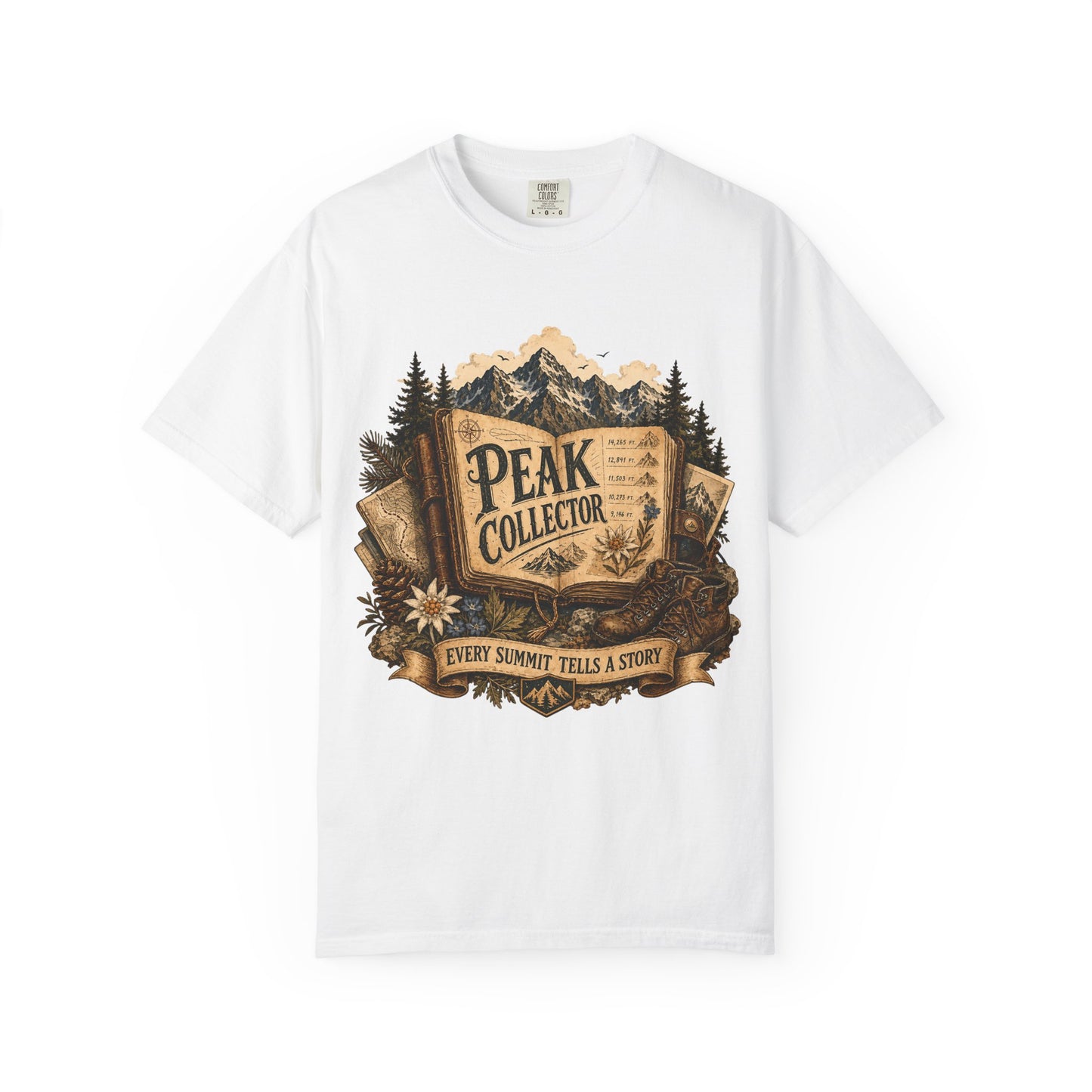 Peak Collector T-Shirt — Mountain Hiking Tee (“Every Summit Tells a Story”)