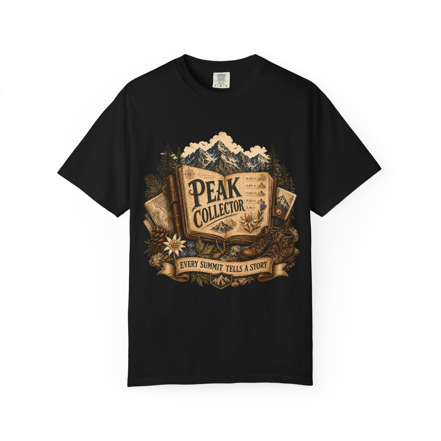 Peak Collector T-Shirt — Mountain Hiking Tee (“Every Summit Tells a Story”)