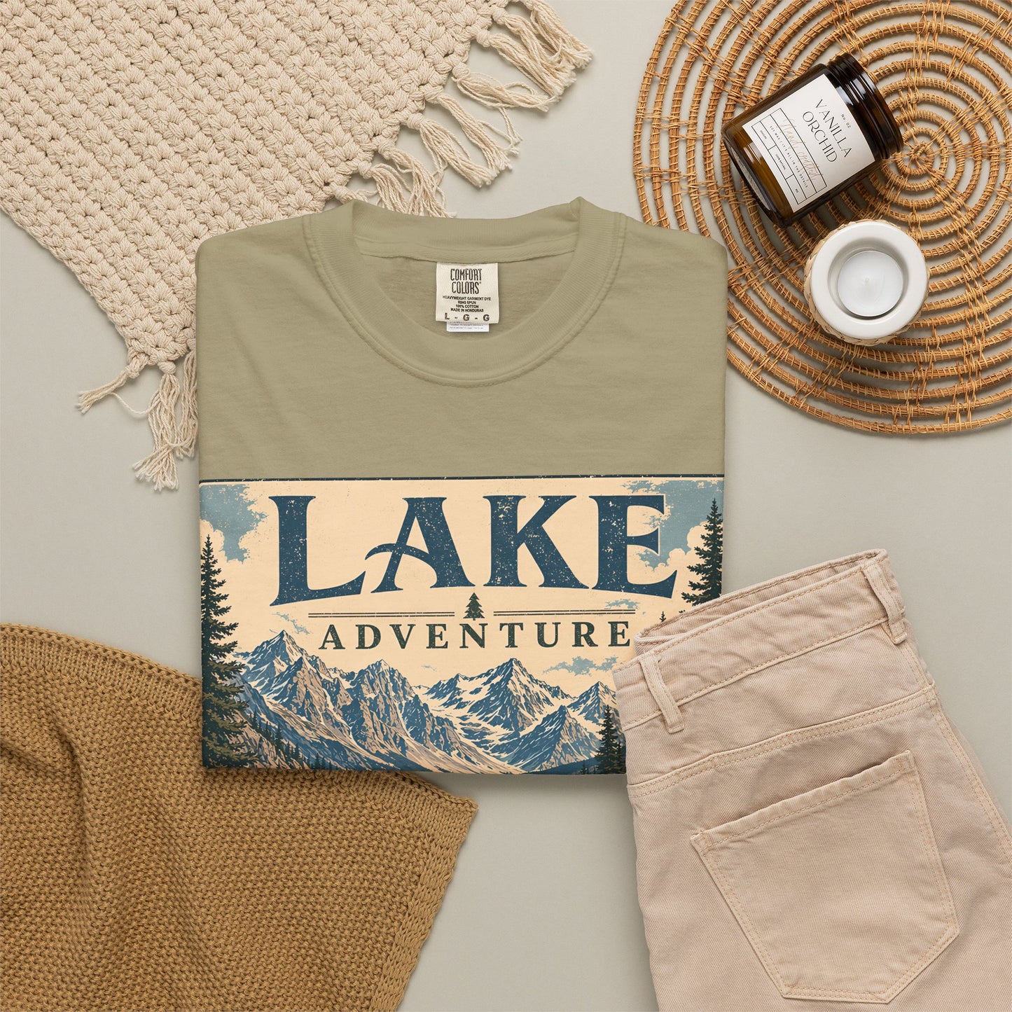 Lake Adventure T-Shirt — Vintage Mountain & Canoe Outdoor Tee