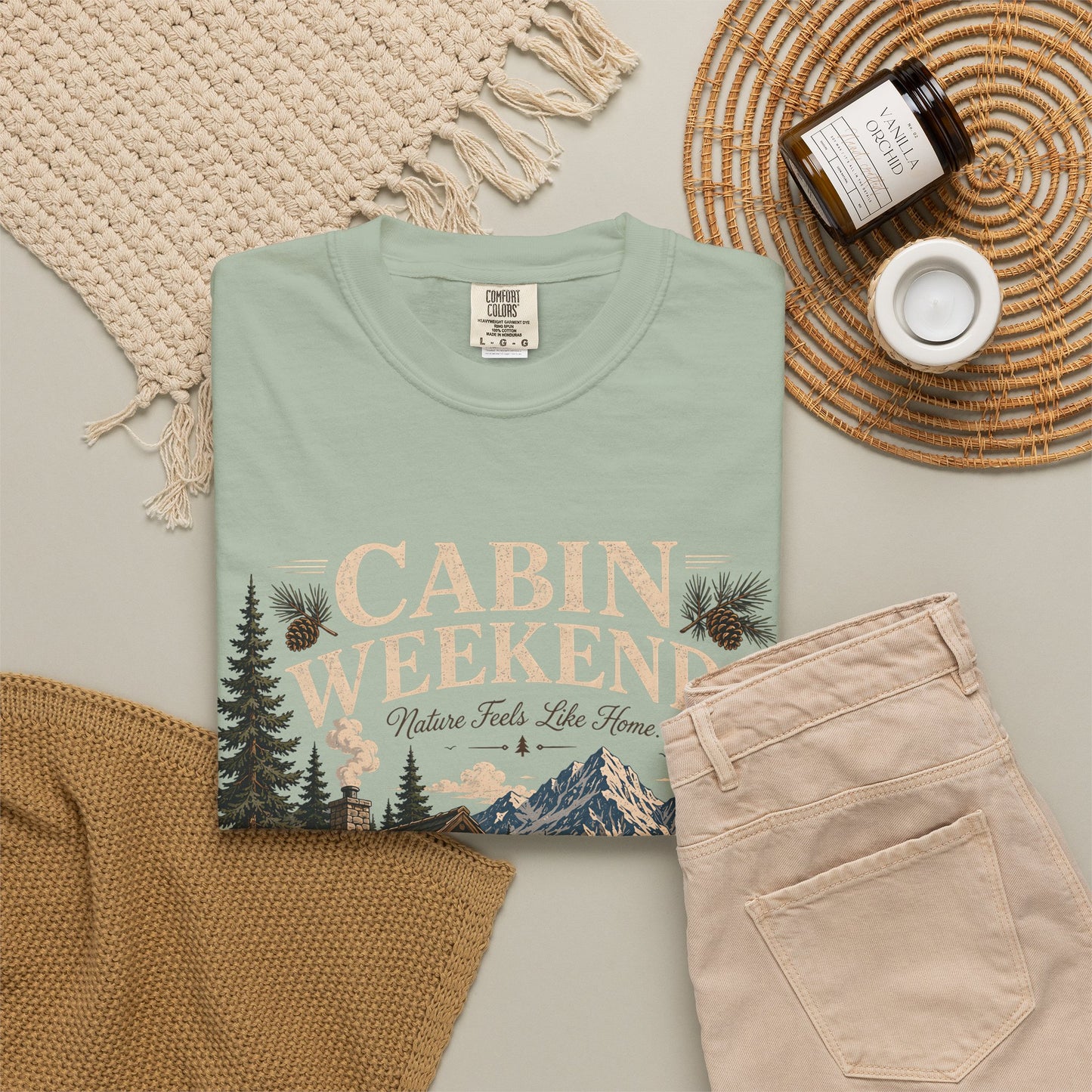 Cabin Weekends Graphic T-Shirt — Rustic Mountain Cabin Tee