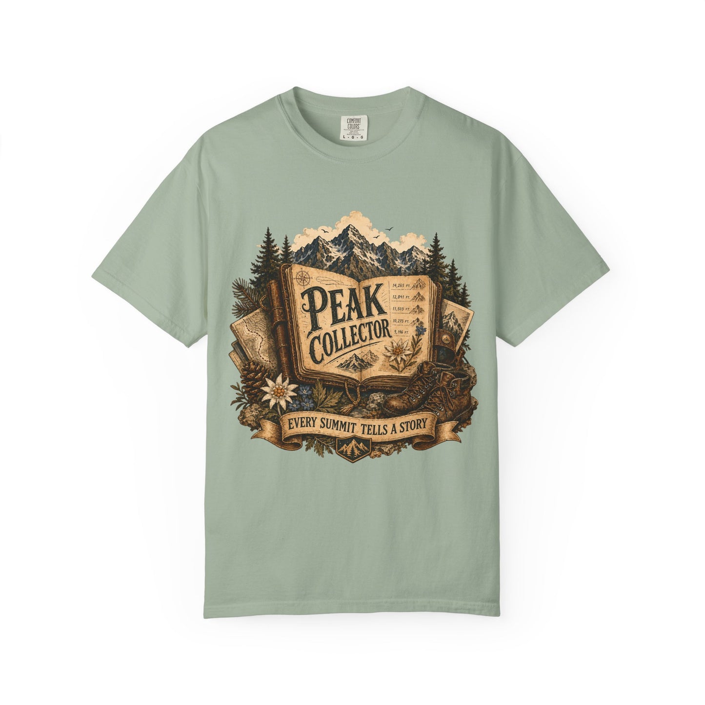 Peak Collector T-Shirt — Mountain Hiking Tee (“Every Summit Tells a Story”)