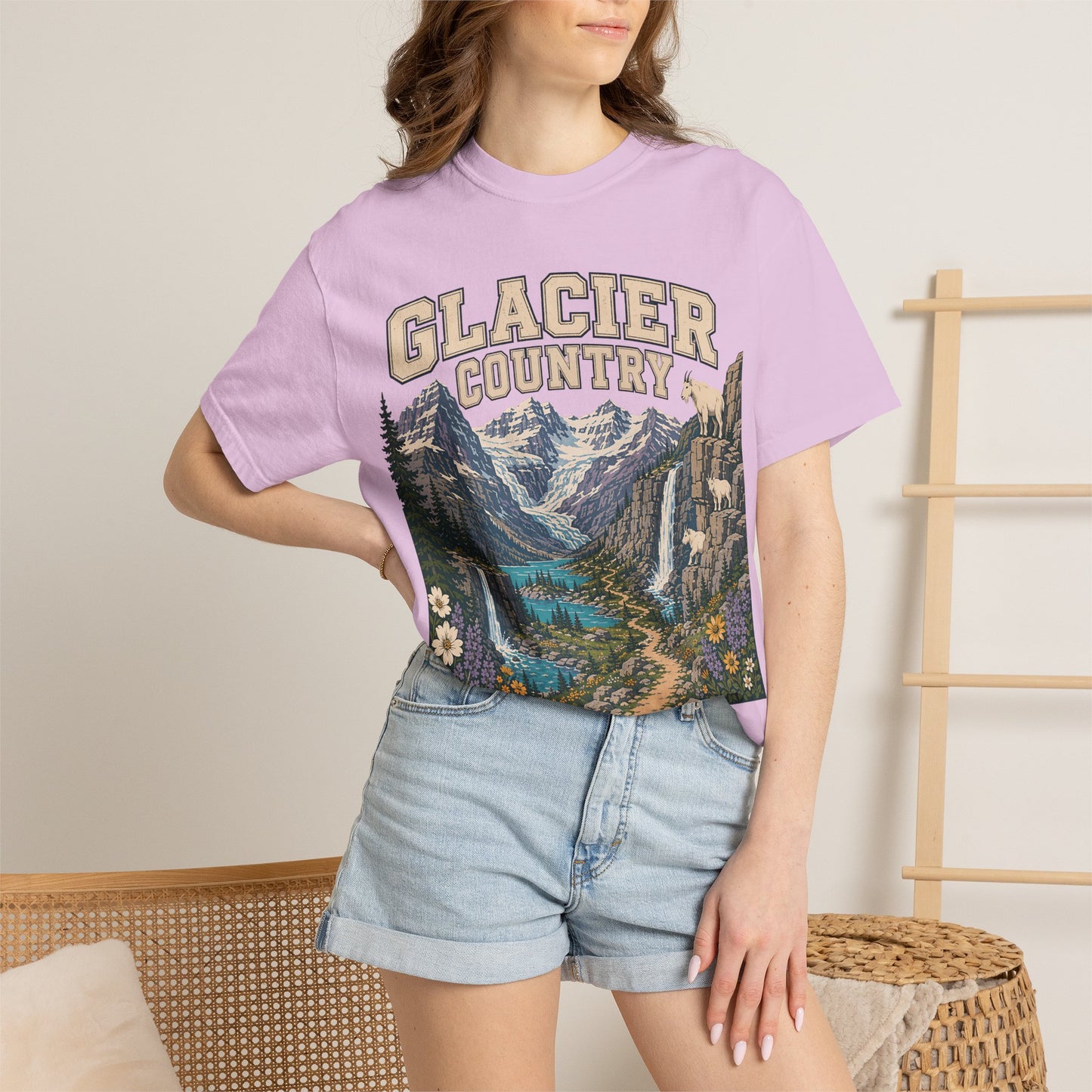 Glacier Country T-Shirt — Vintage Mountain National Park Graphic