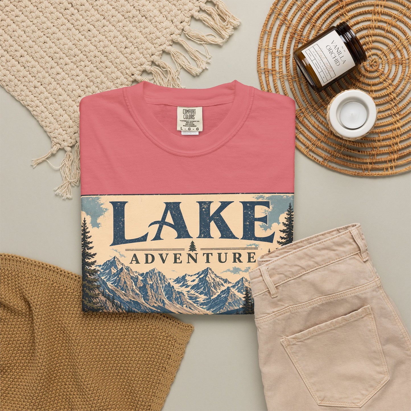 Lake Adventure T-Shirt — Vintage Mountain & Canoe Outdoor Tee