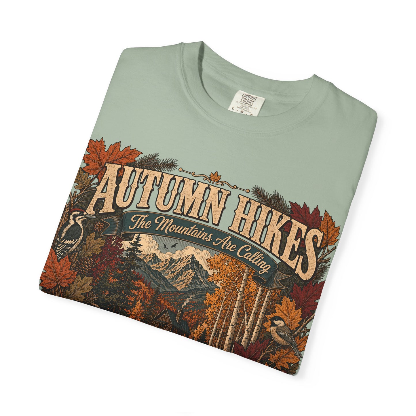 Autumn Hikes T-Shirt — Scenic Cabin Trail Fall Hiking Tee
