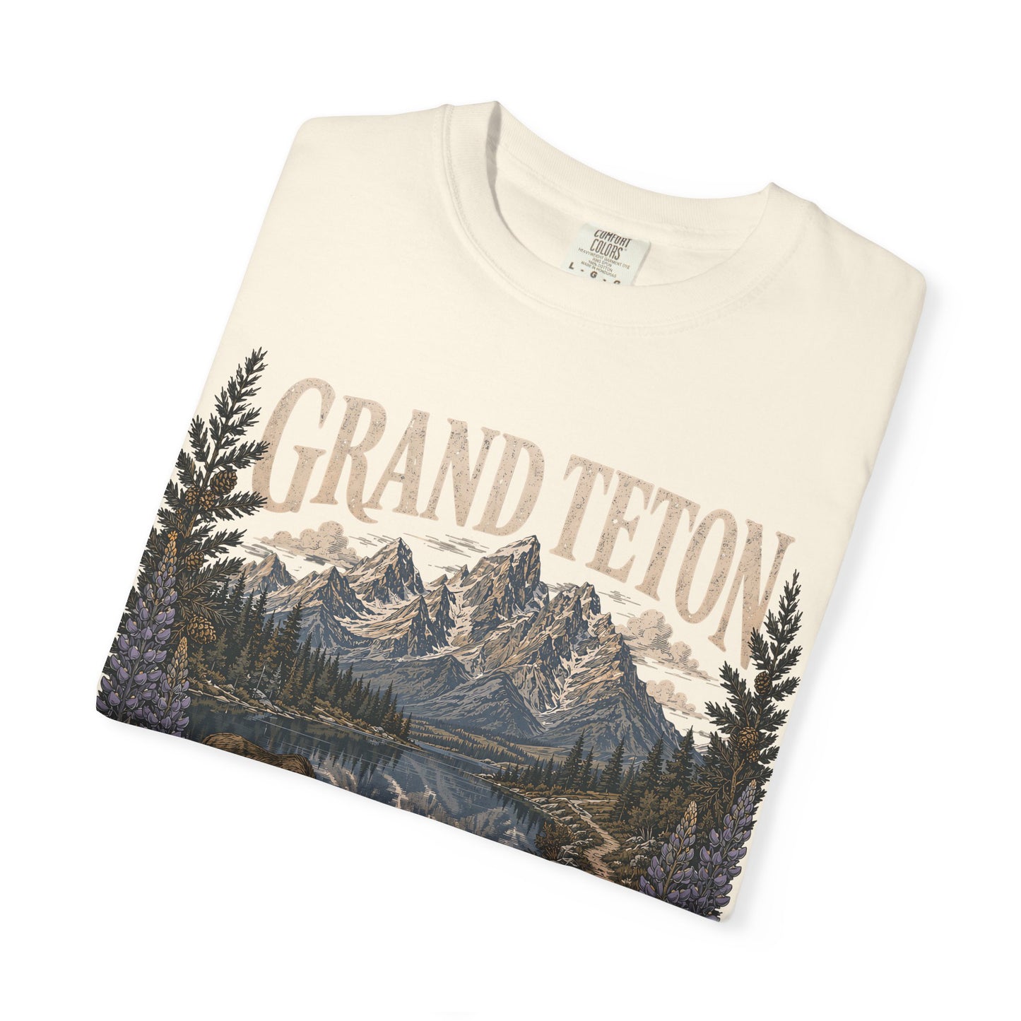 Grand Teton Scenic T-Shirt — 'Adventure Lives Here' Mountain & Moose Tee