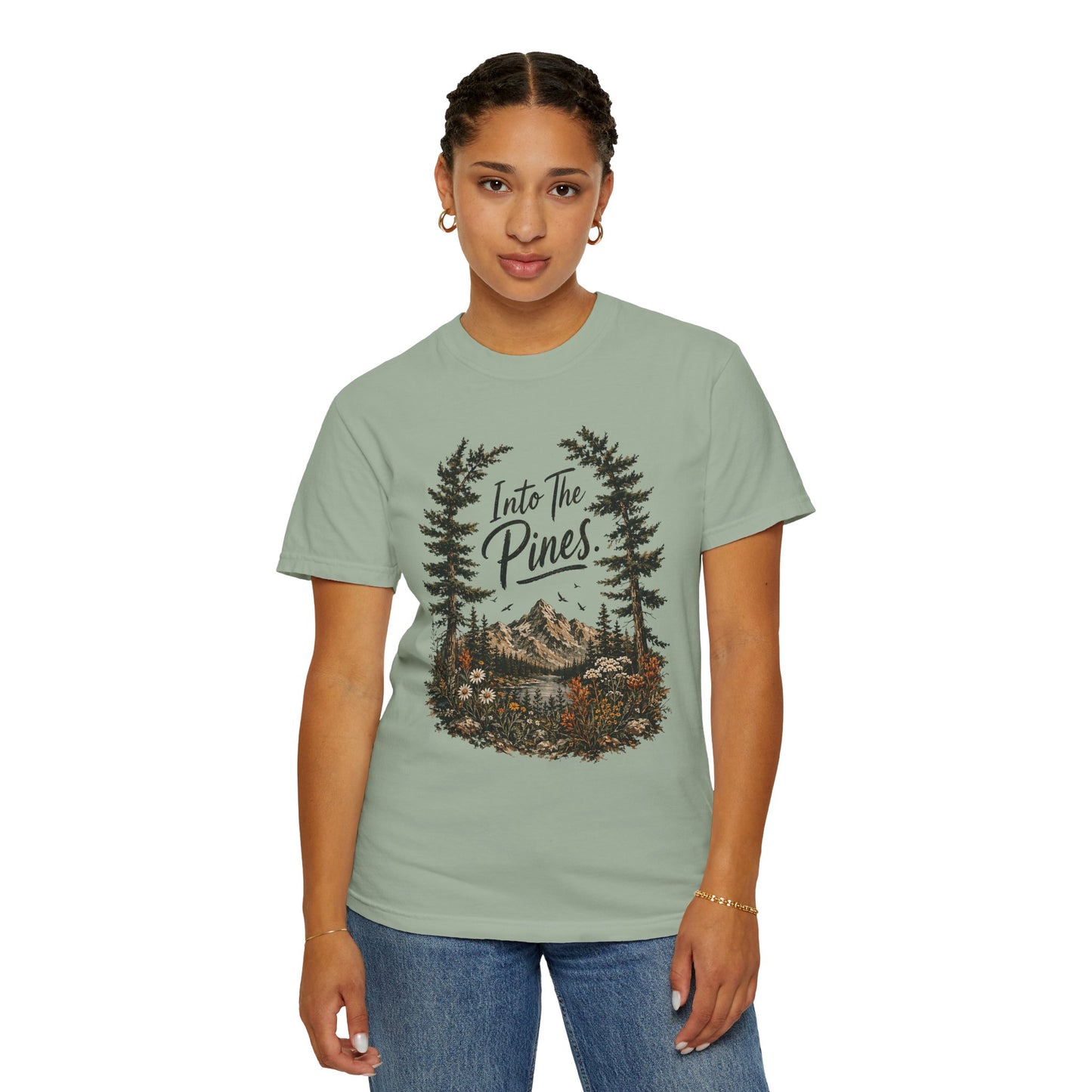 Into the Pines T-Shirt — Vintage Mountain & Forest Nature Tee