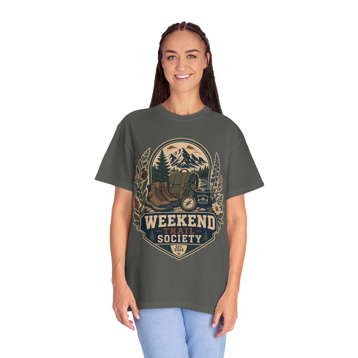 Weekend Trail Society T-Shirt — Vintage Outdoor Hiking & Camping Graphic Tee