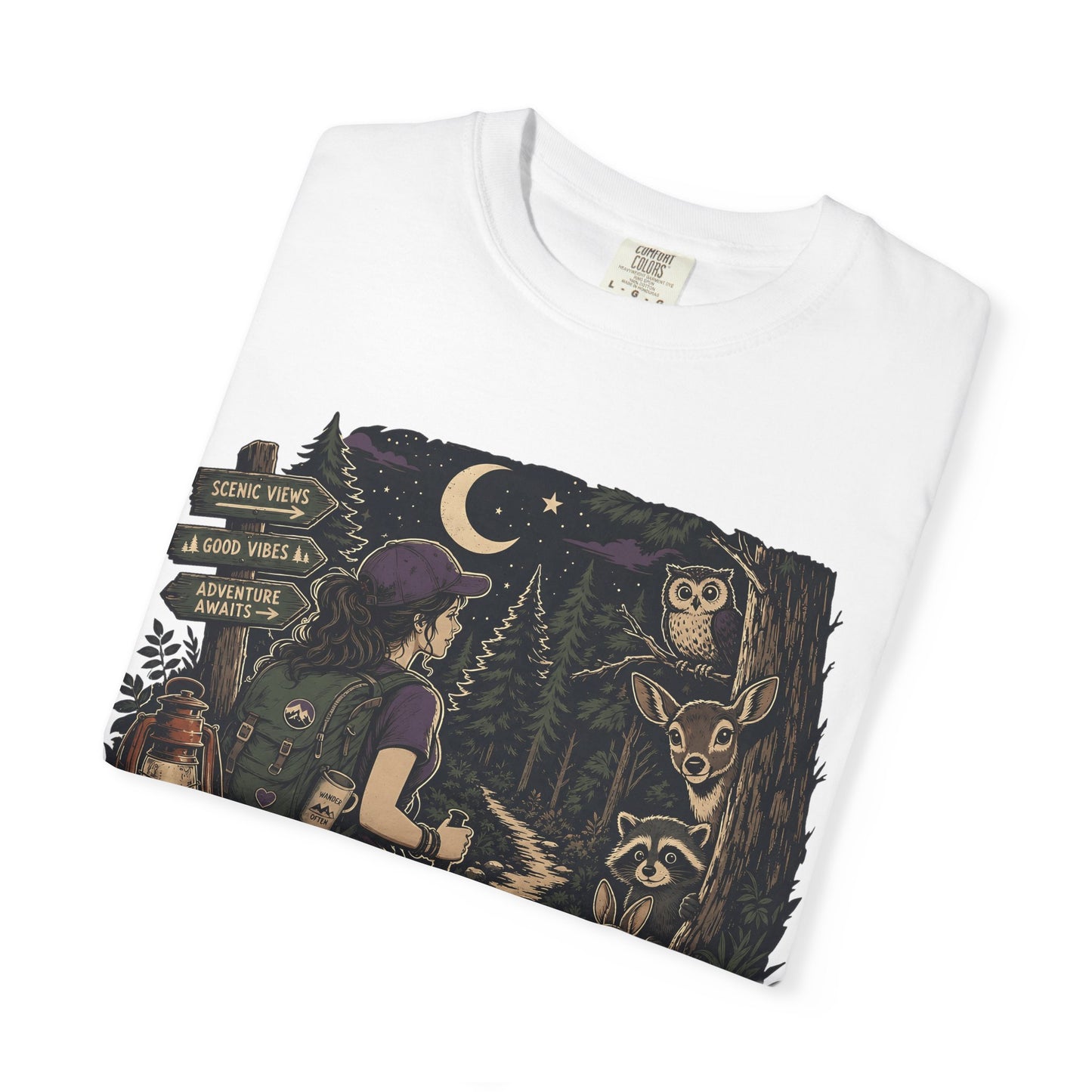 Night Trail Visitor T-Shirt — "Just Passing Through Your Neighborhood" Hiker Tee