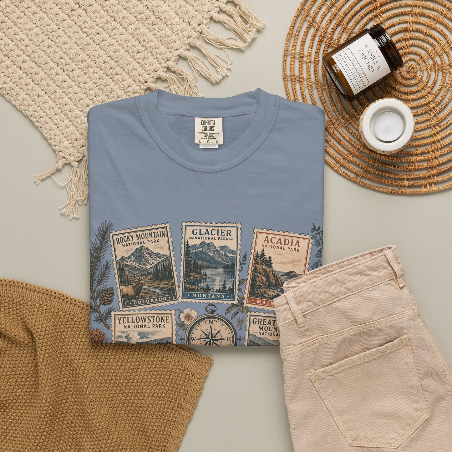 National Parks Vintage Stamp T-Shirt — "Collect Every Trail"
