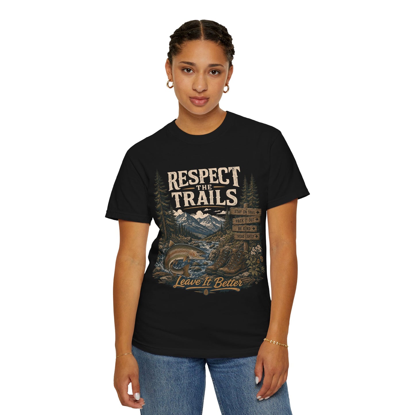 Respect Trails T-Shirt — Leave It Better Outdoor Hiking Tee
