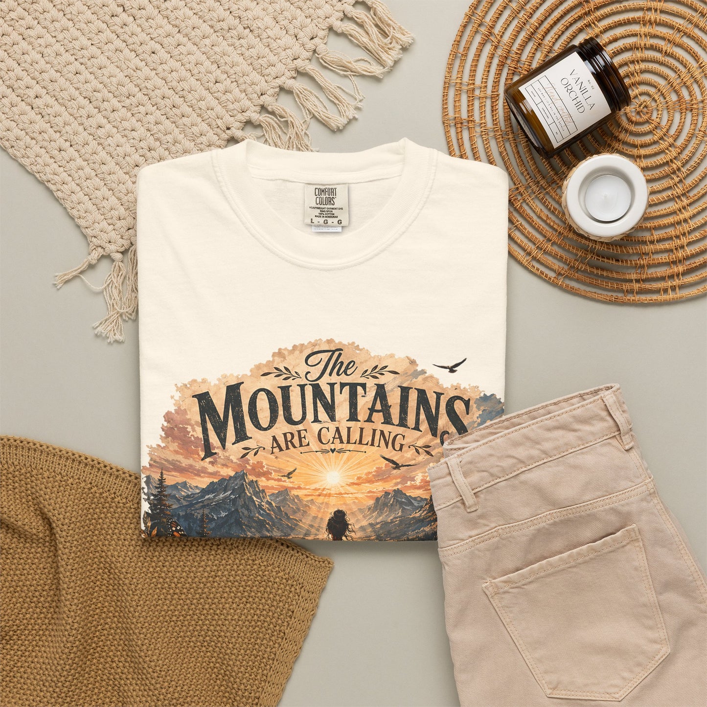 Mountain Meditation T‑Shirt — "The Mountains Are Calling, My Time of Peace"