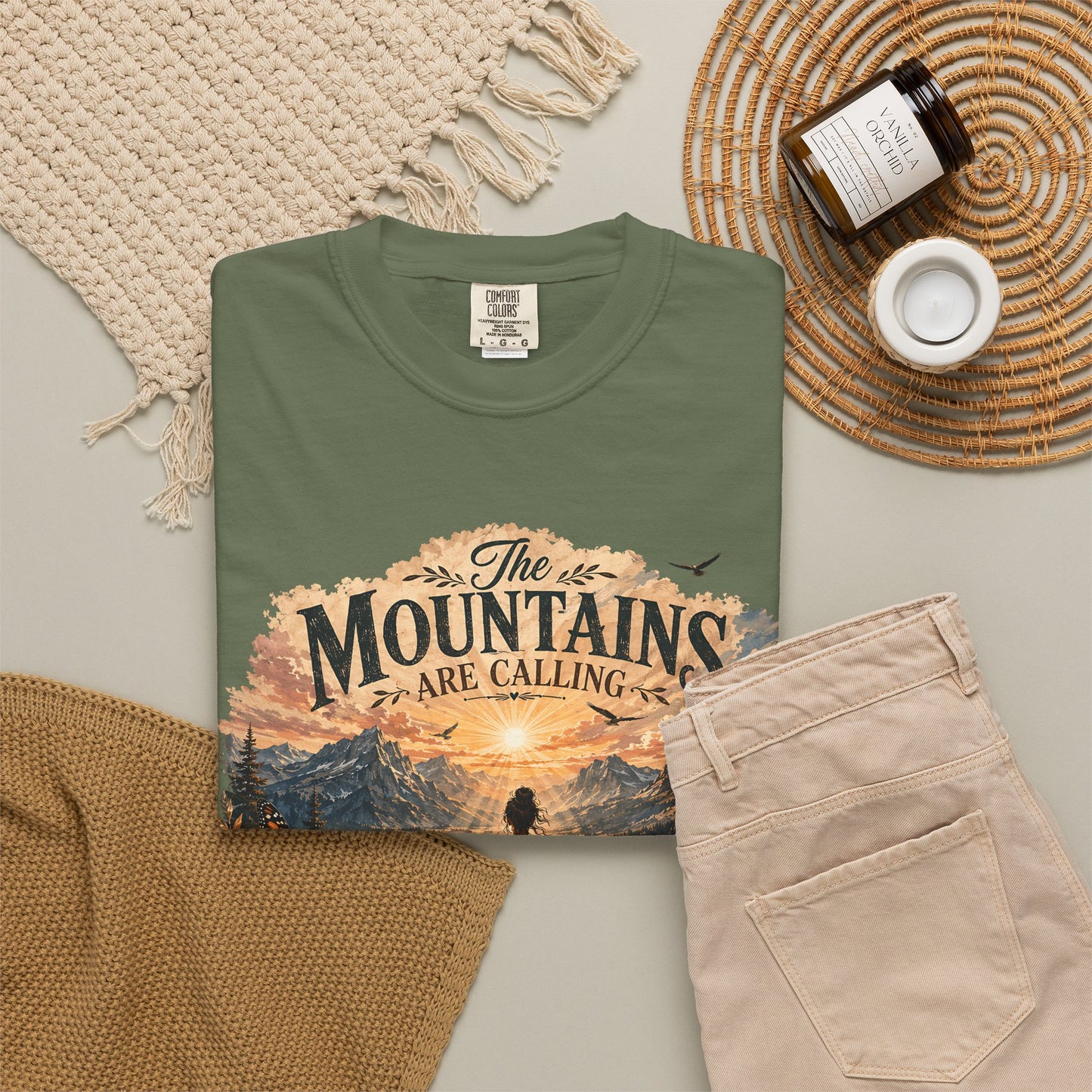 Mountain Meditation T‑Shirt — "The Mountains Are Calling, My Time of Peace"