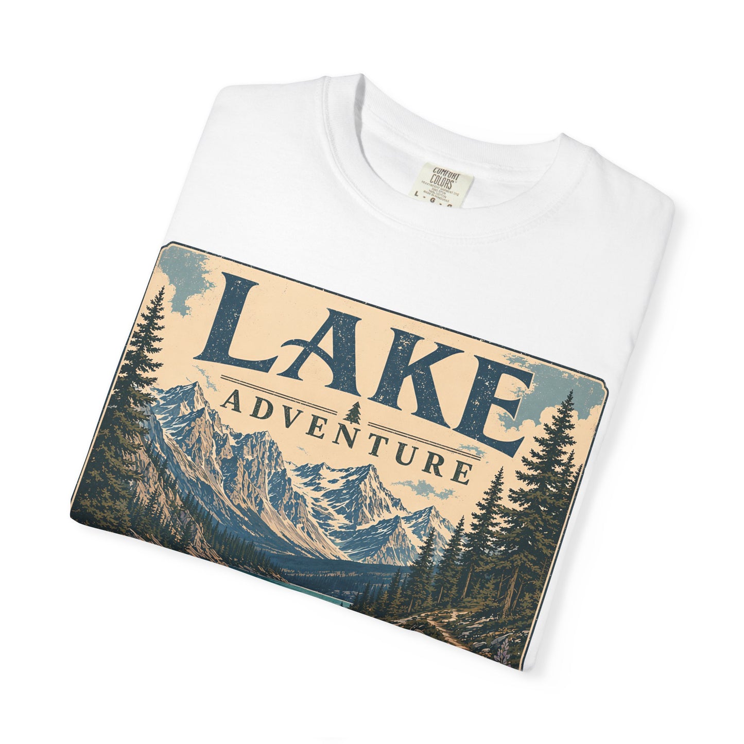 Lake Adventure T-Shirt — Vintage Mountain & Canoe Outdoor Tee