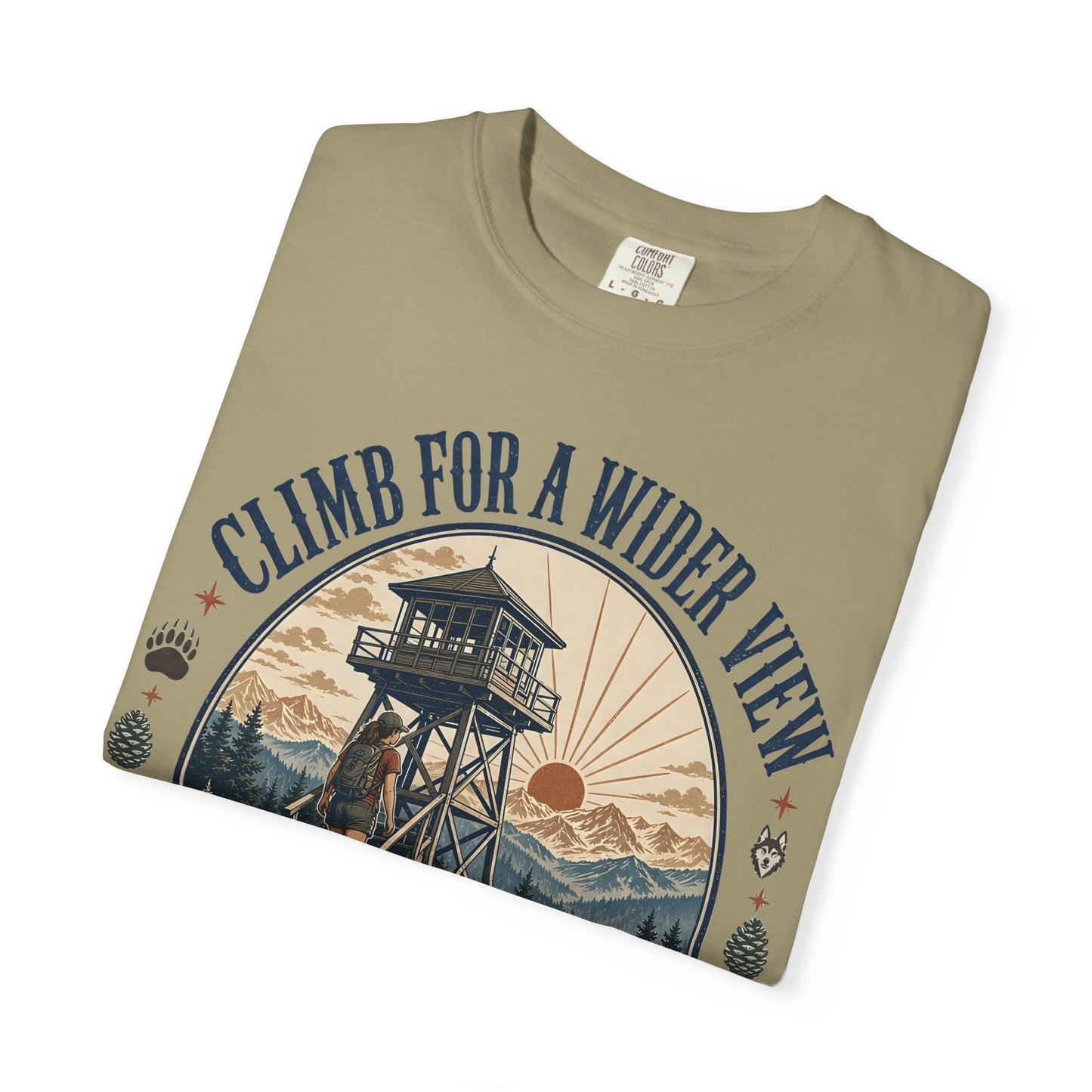 T-Shirt — "Climb for a Wider View" Lookout Trail Company Vintage Hiking Tee