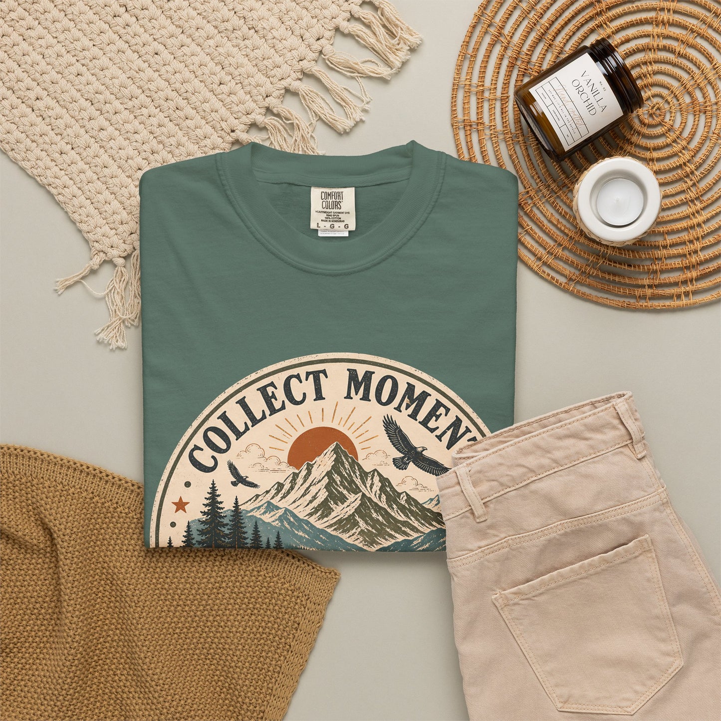 Collect Moments Not Miles T-Shirt — Vintage Mountain Adventure Tee