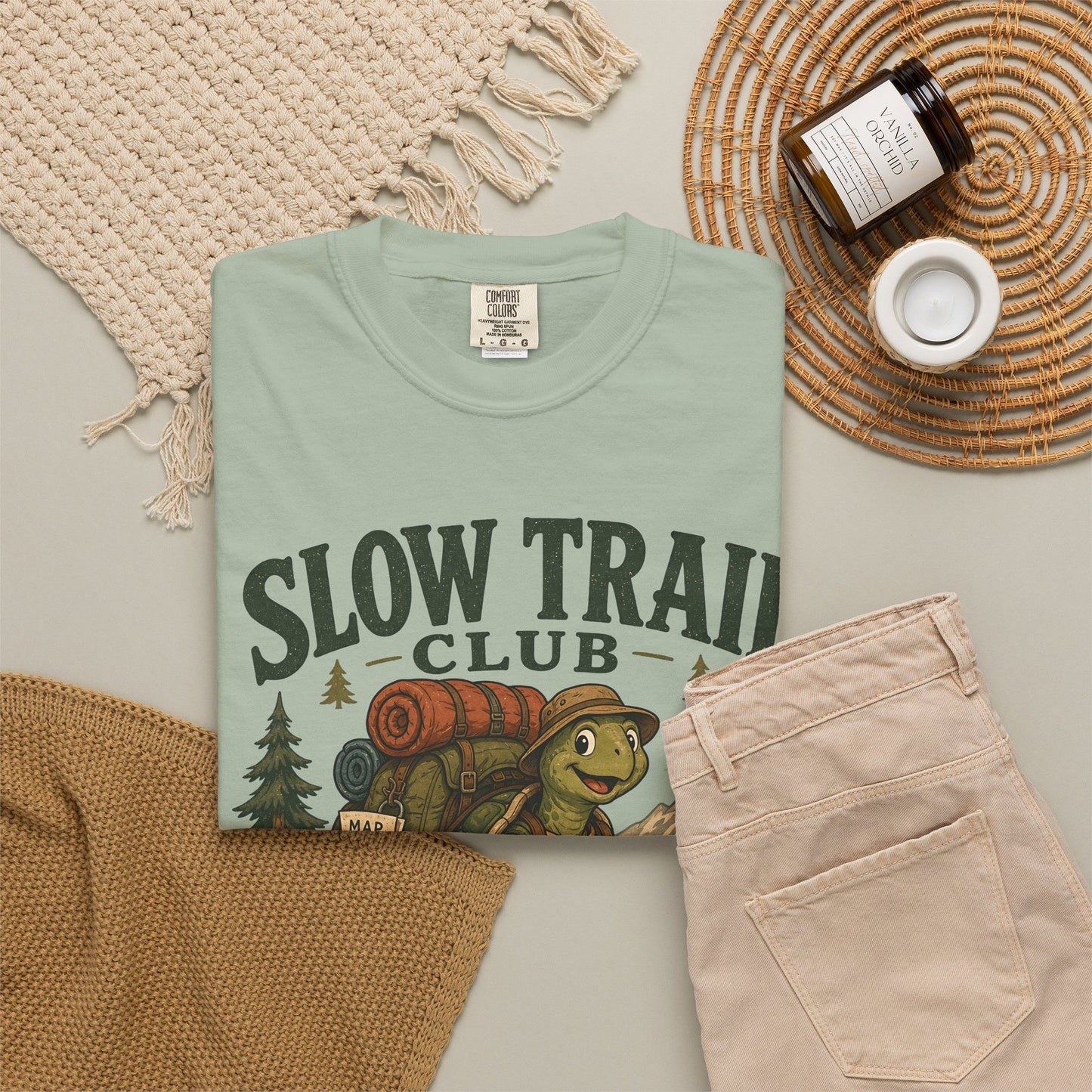 Slow Trail Club T-Shirt — “Still Getting There” Hiking Turtle Graphic Tee