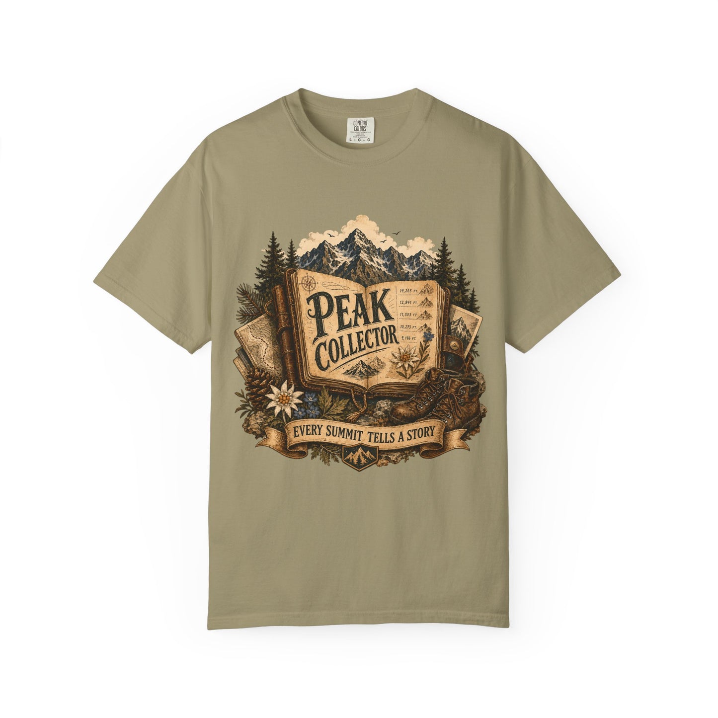 Peak Collector T-Shirt — Mountain Hiking Tee (“Every Summit Tells a Story”)
