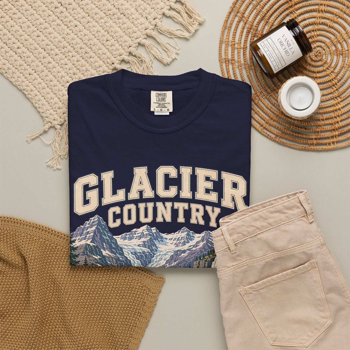Glacier Country T-Shirt — Vintage Mountain National Park Graphic