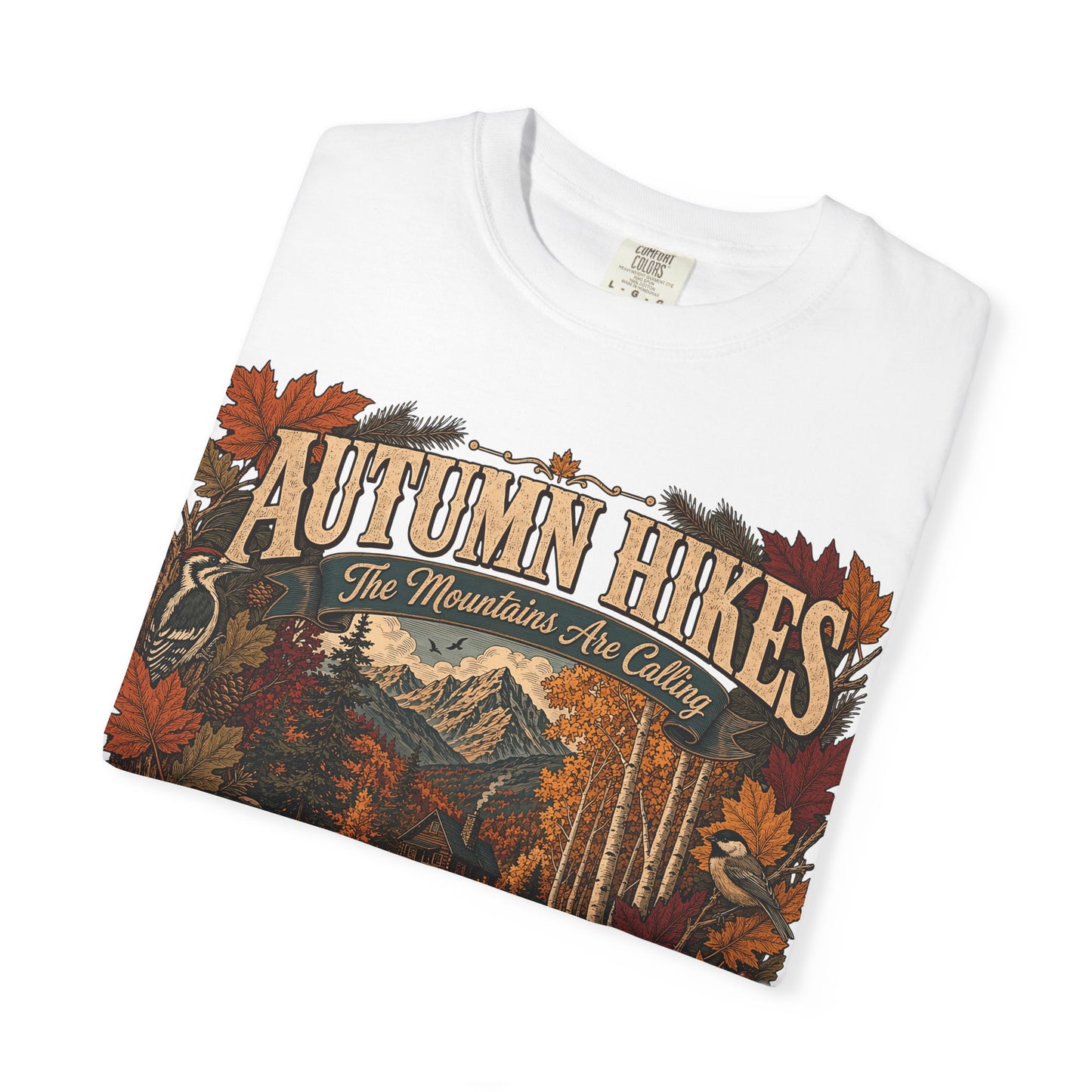 Autumn Hikes T-Shirt — Scenic Cabin Trail Fall Hiking Tee