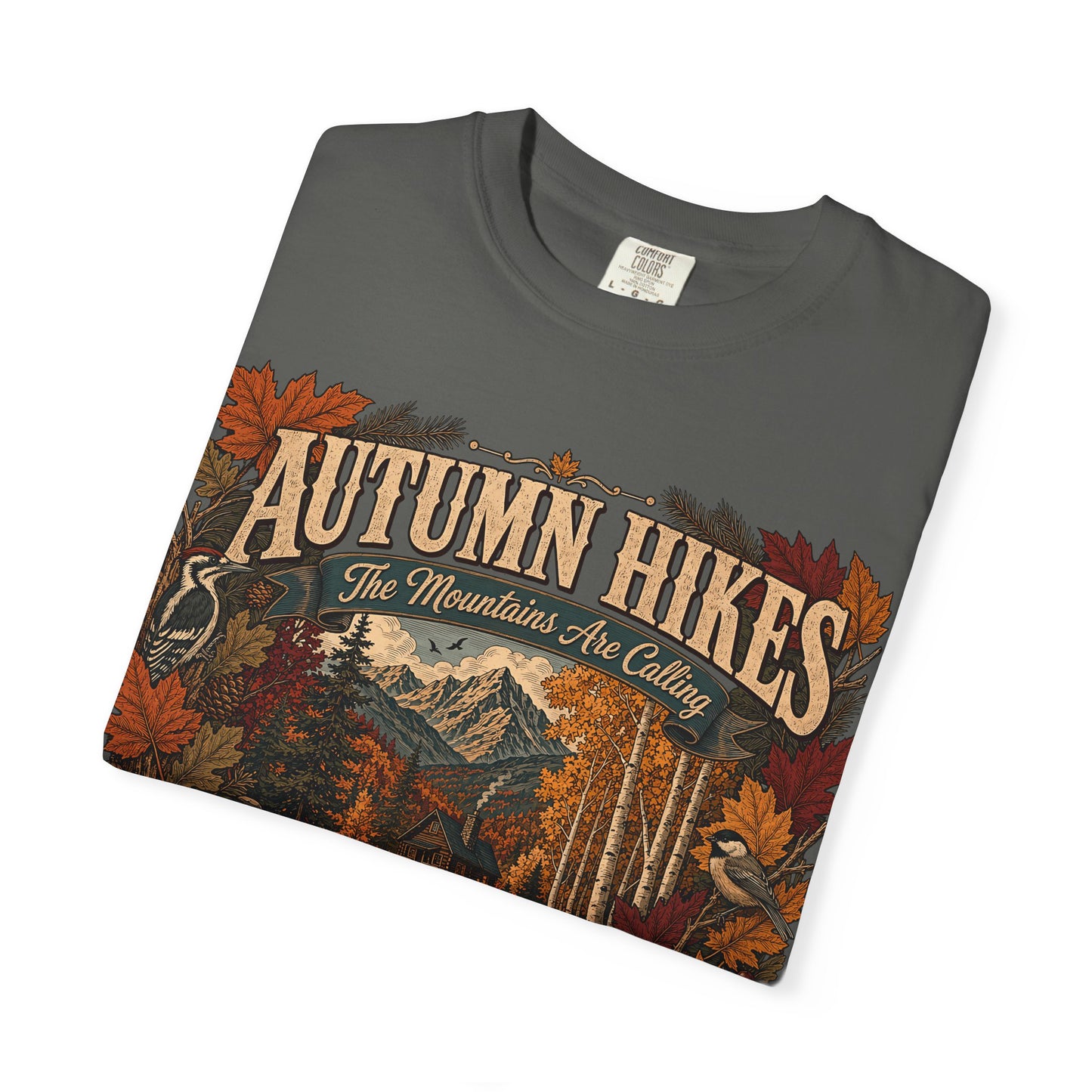 Autumn Hikes T-Shirt — Scenic Cabin Trail Fall Hiking Tee