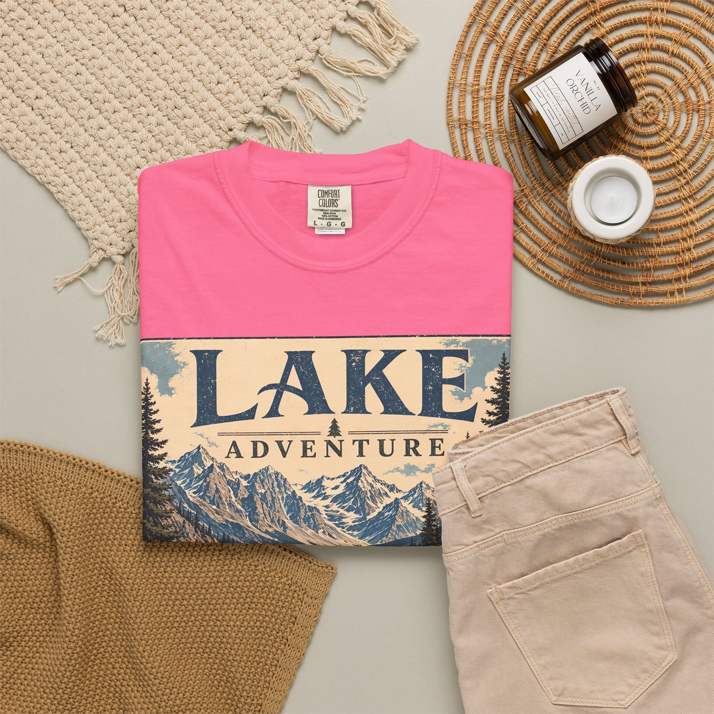 Lake Adventure T-Shirt — Vintage Mountain & Canoe Outdoor Tee