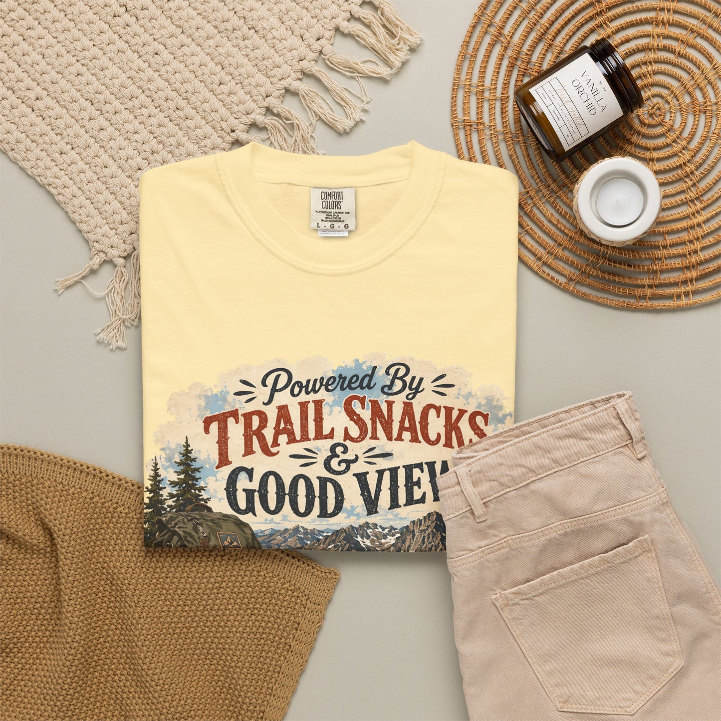 Trail Snacks & Good Views T-Shirt — Hiking Adventure Graphic Tee