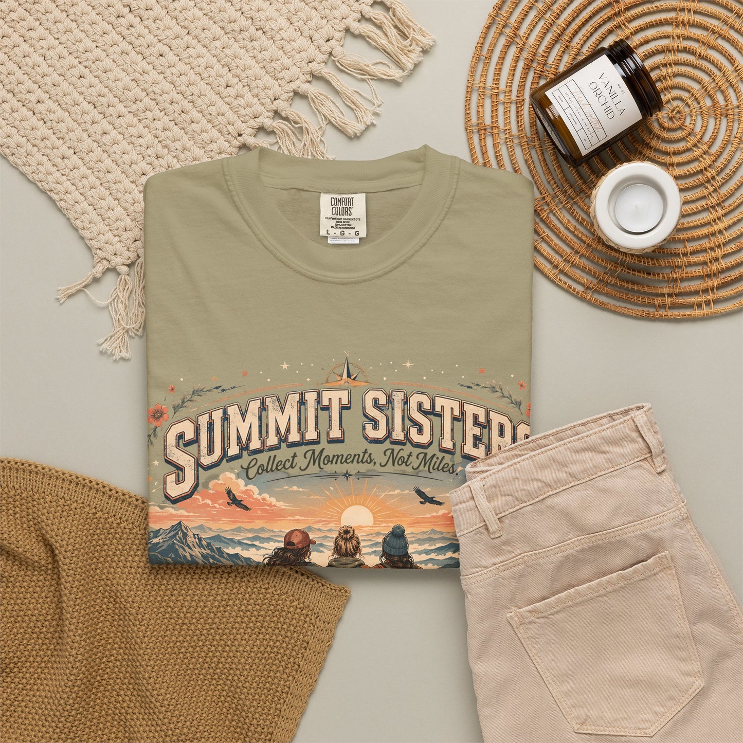 Summit Sisters Graphic T-Shirt — Retro Mountain Hiking Tee