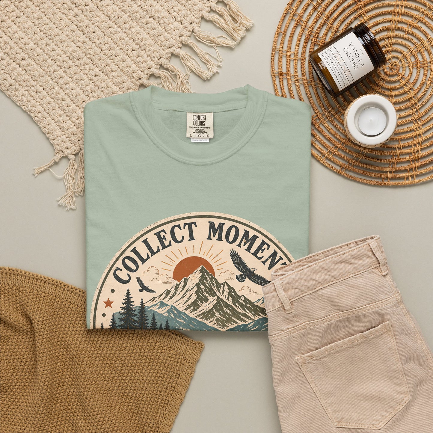 Collect Moments Not Miles T-Shirt — Vintage Mountain Adventure Tee