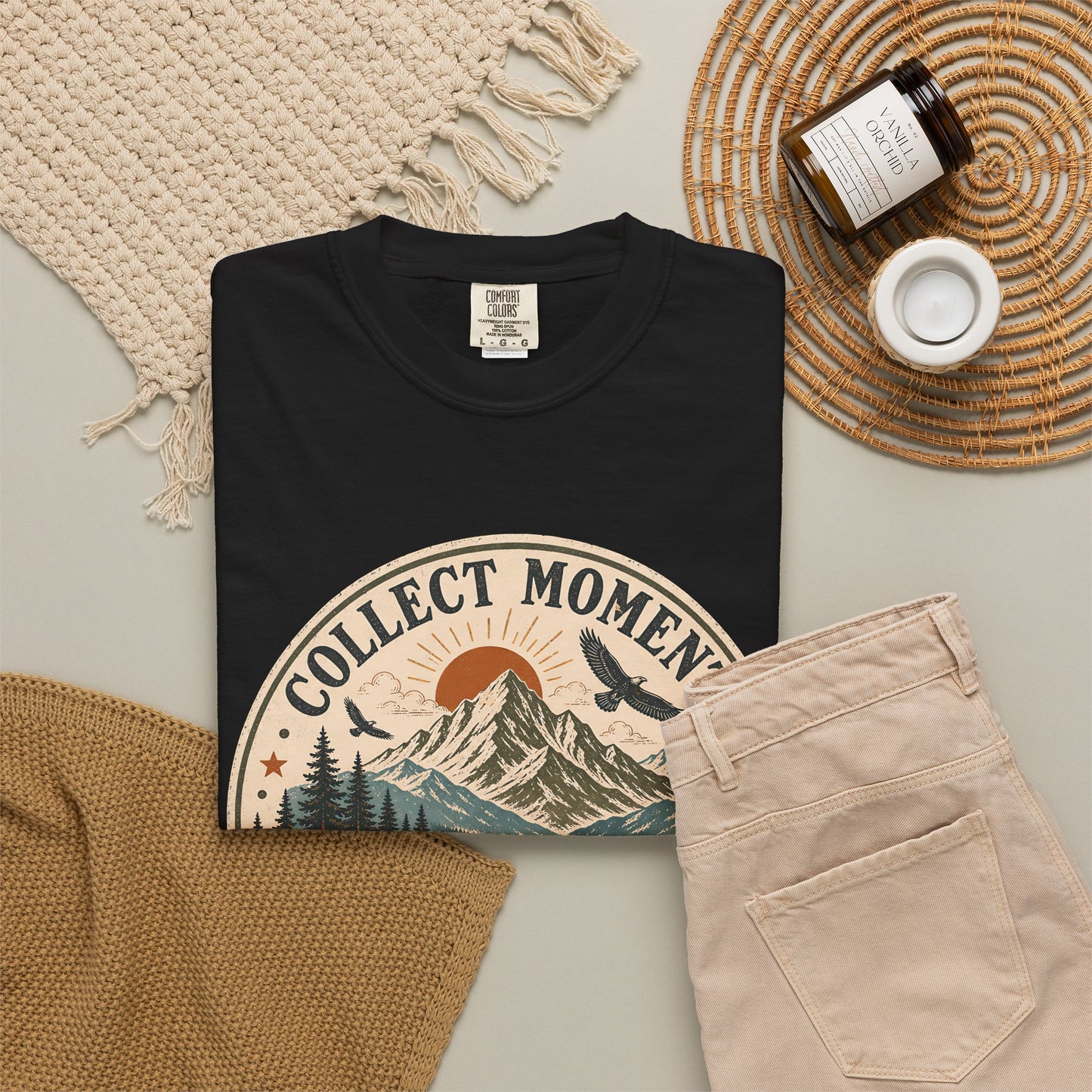 Collect Moments Not Miles T-Shirt — Vintage Mountain Adventure Tee