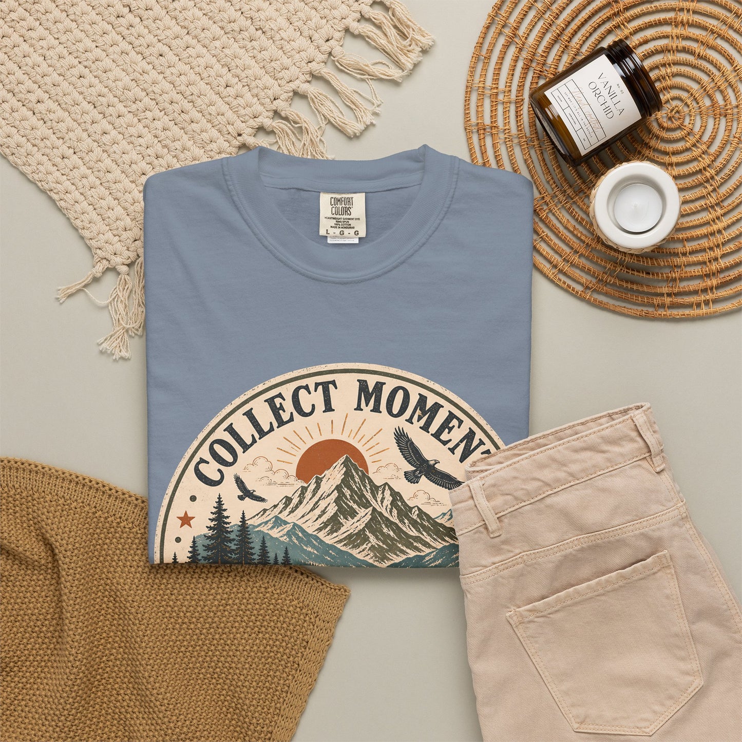 Collect Moments Not Miles T-Shirt — Vintage Mountain Adventure Tee