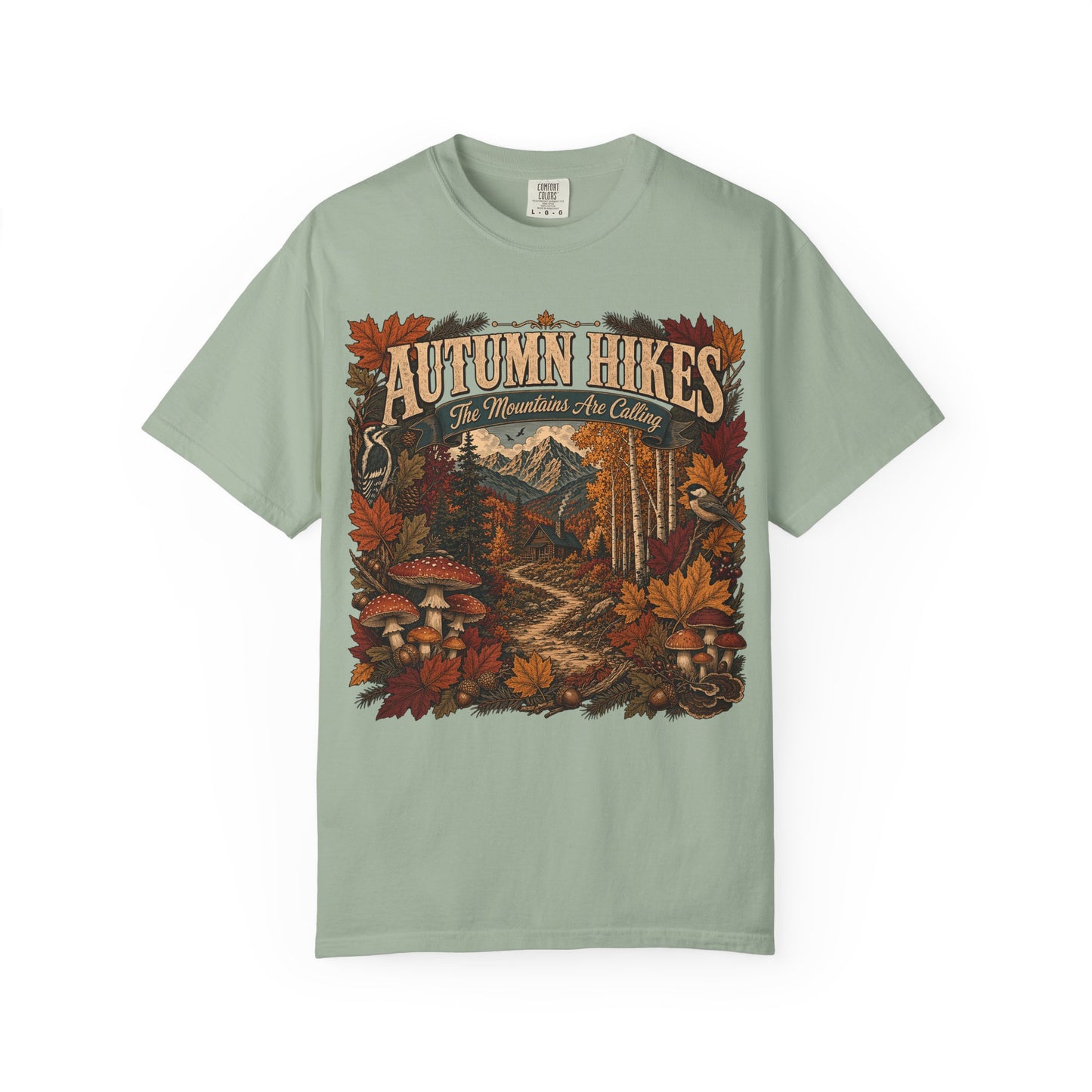 Autumn Hikes T-Shirt — Scenic Cabin Trail Fall Hiking Tee