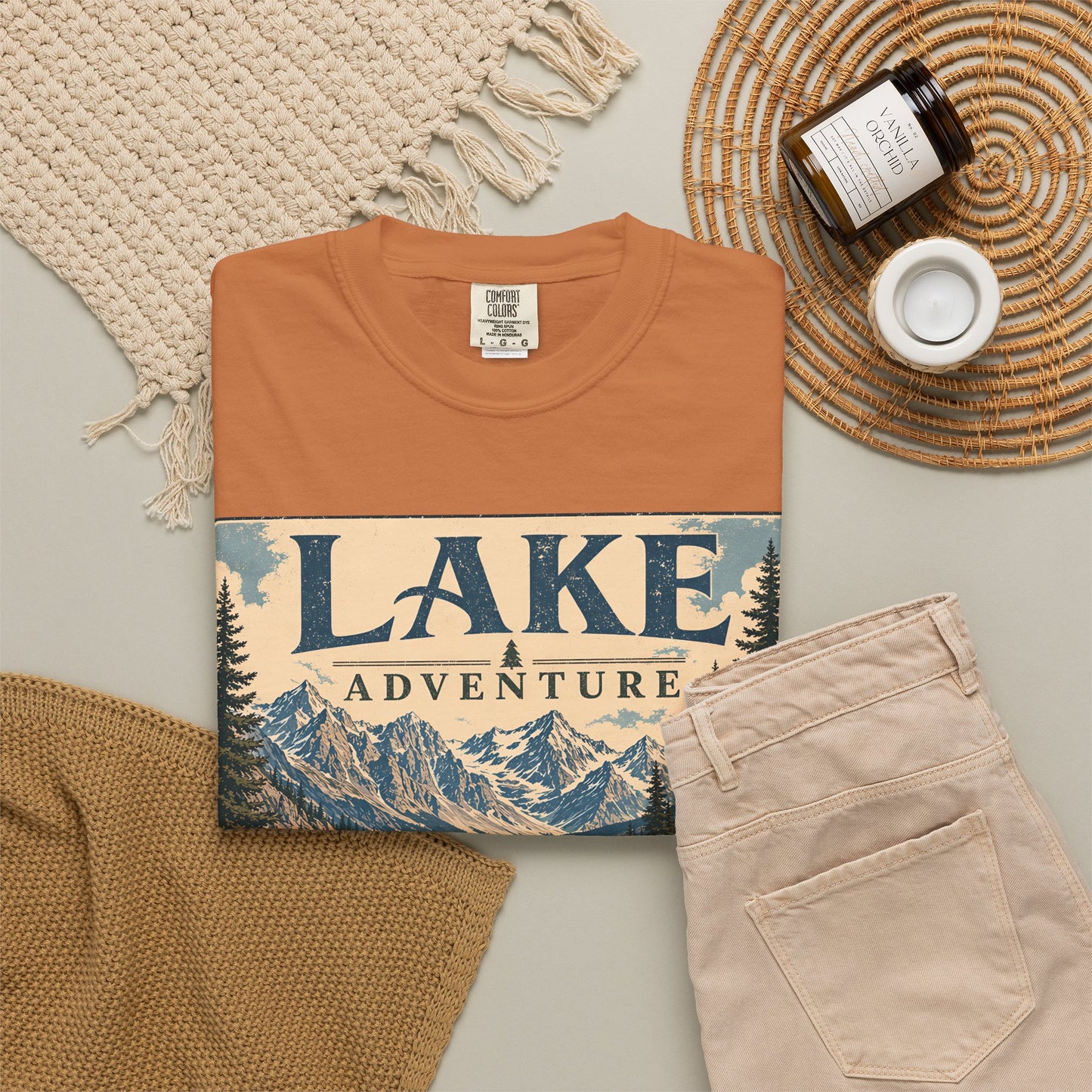 Lake Adventure T-Shirt — Vintage Mountain & Canoe Outdoor Tee