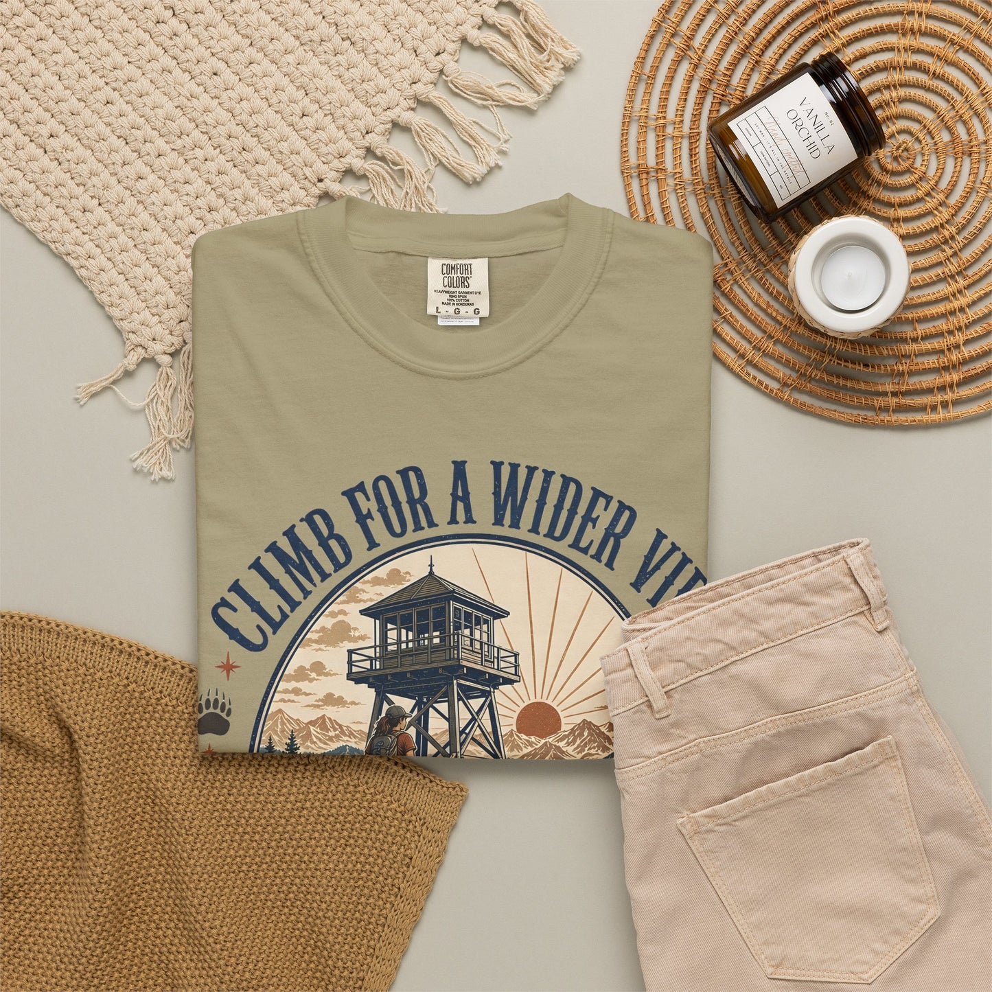 T-Shirt — "Climb for a Wider View" Lookout Trail Company Vintage Hiking Tee