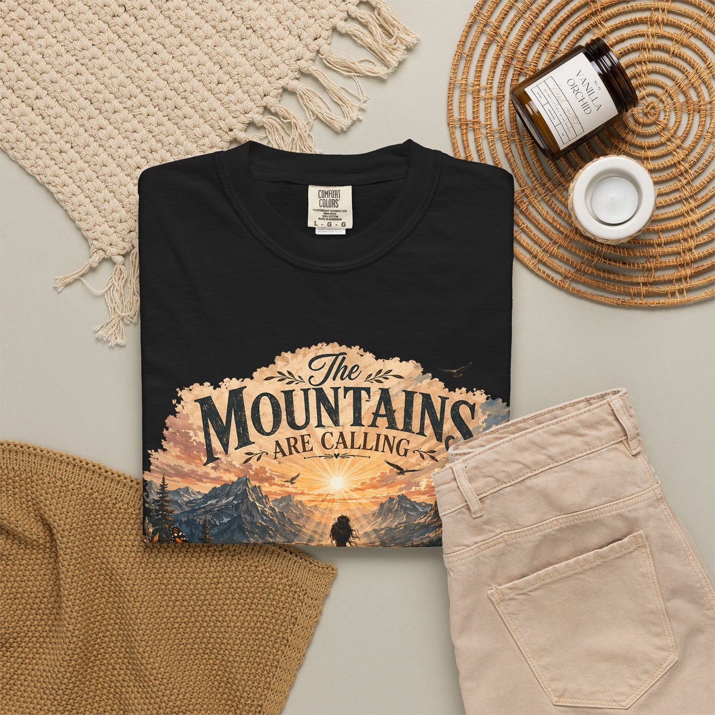 Mountain Meditation T‑Shirt — "The Mountains Are Calling, My Time of Peace"